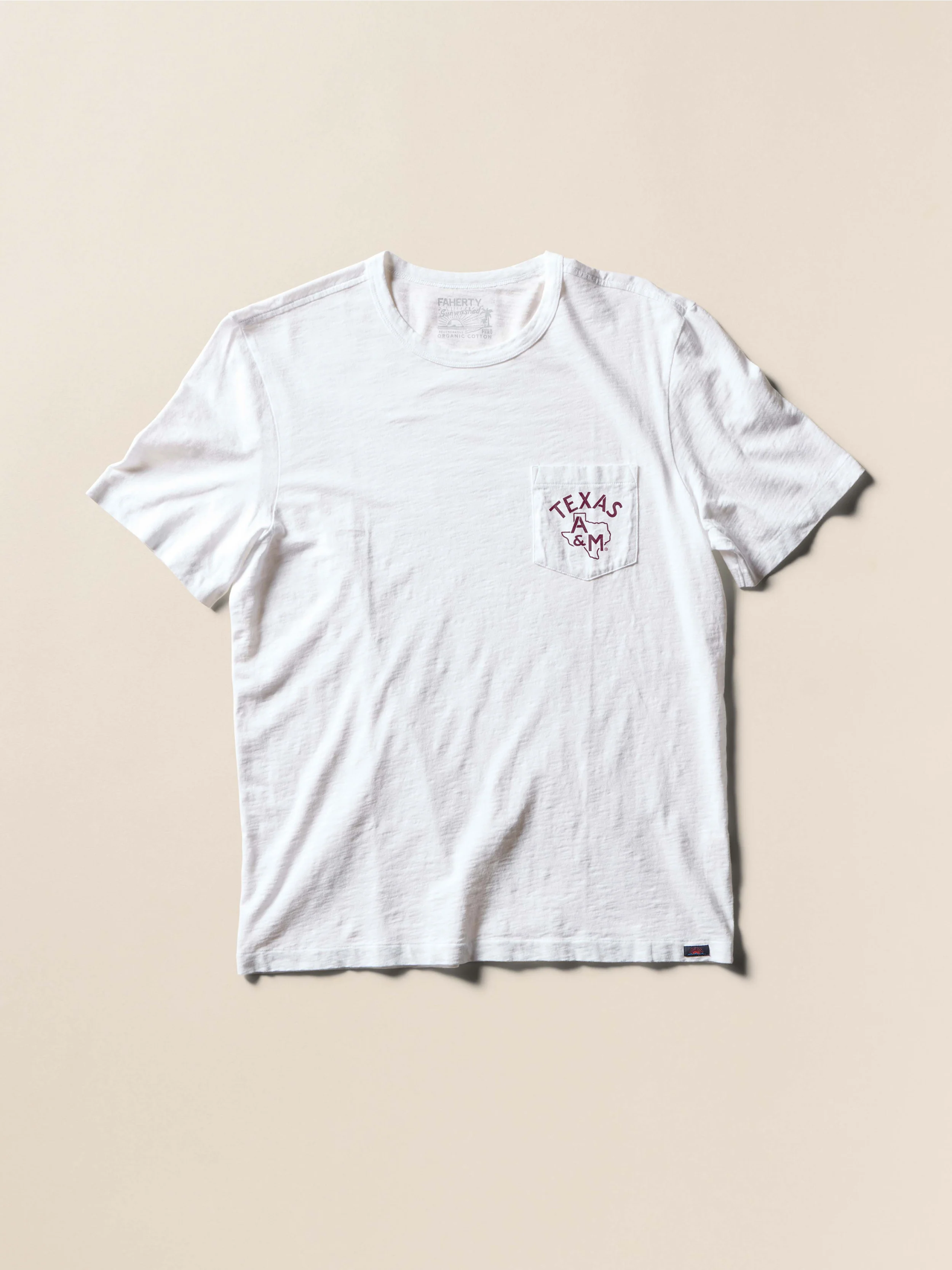 Texas A&M Sunwashed Pocket Tee - White - Image 3