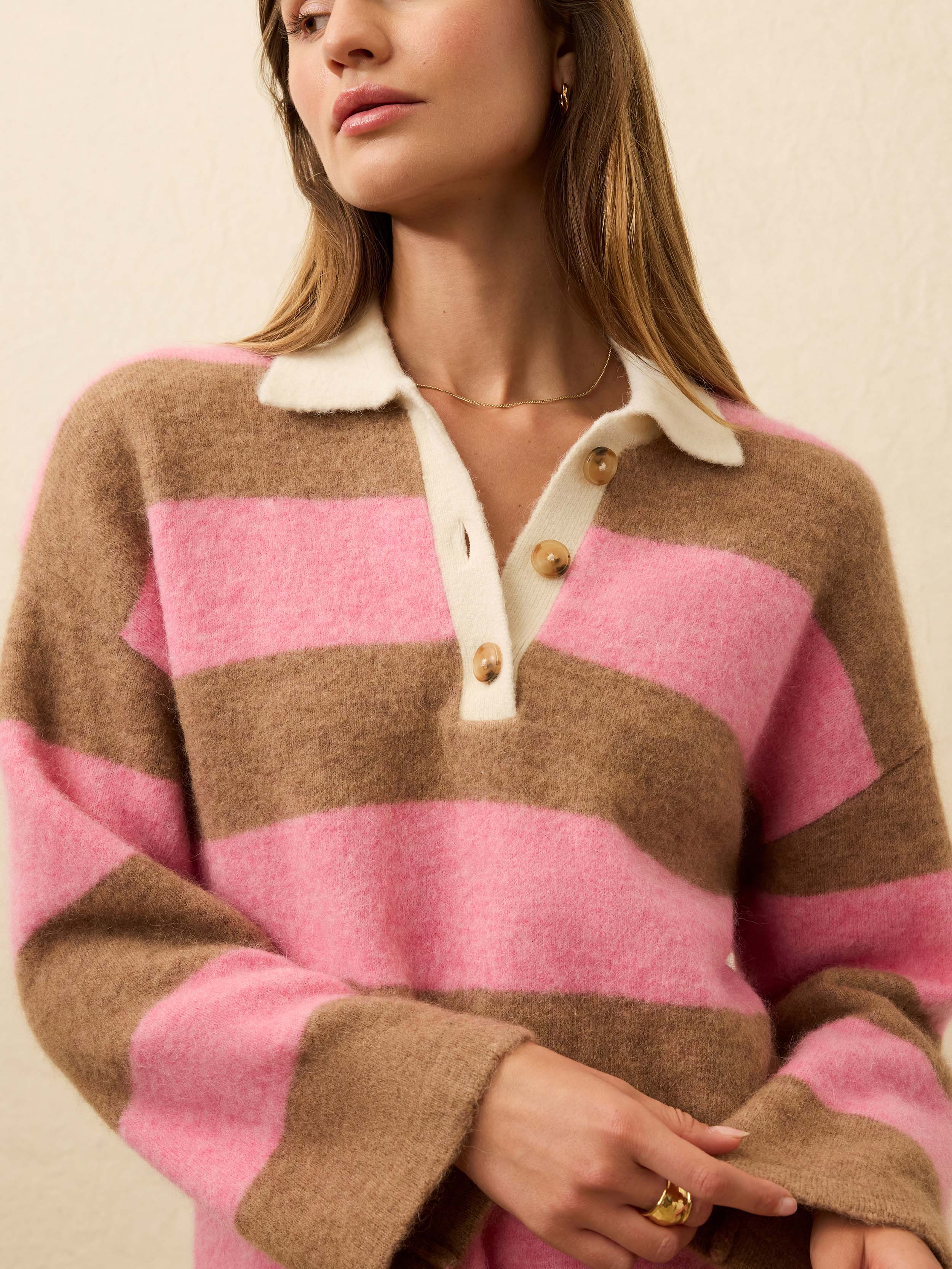 Apres Alpaca Polo - Pink Spritz - Image 4