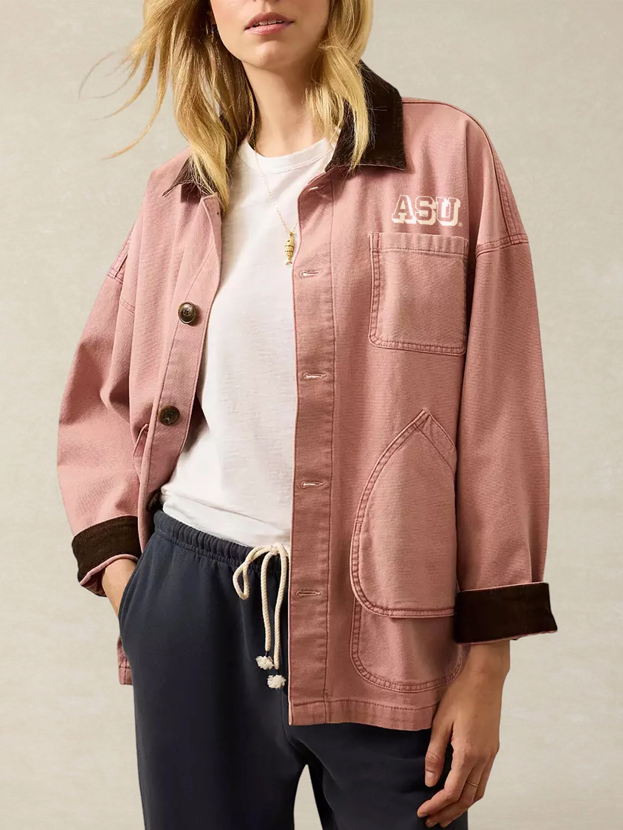 Arizona State University Sunwashed Canvas Barn Jacket - Nostalgia Rose