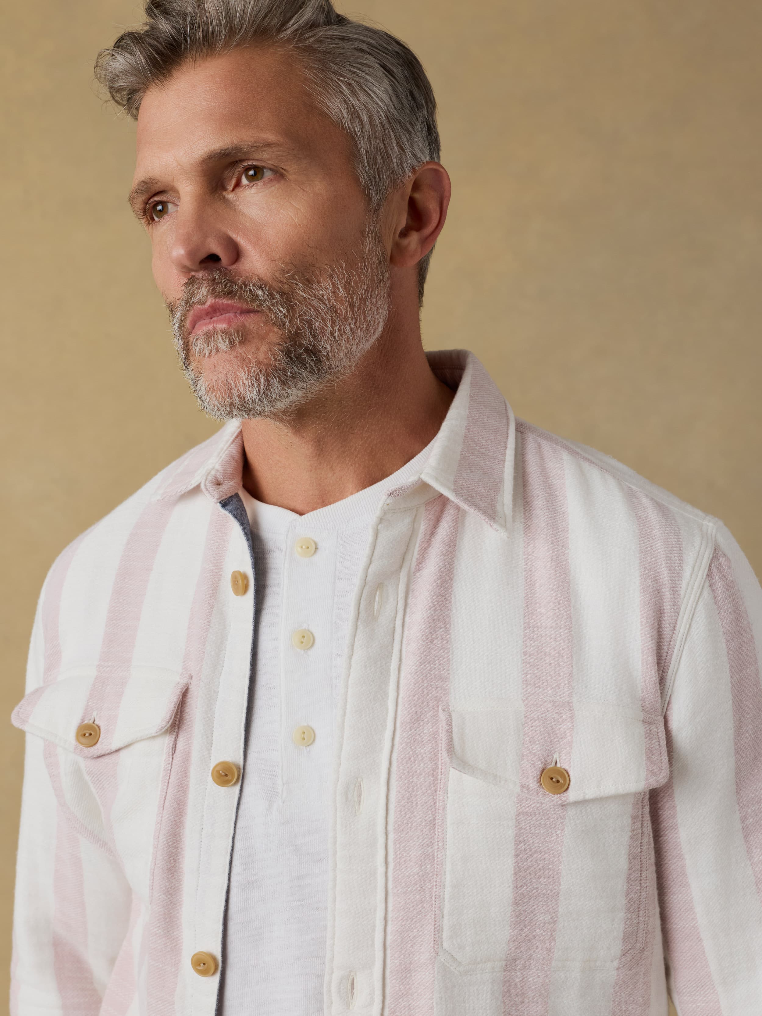 Belmar Workshirt - Sienna Cream Stripe - Image 6