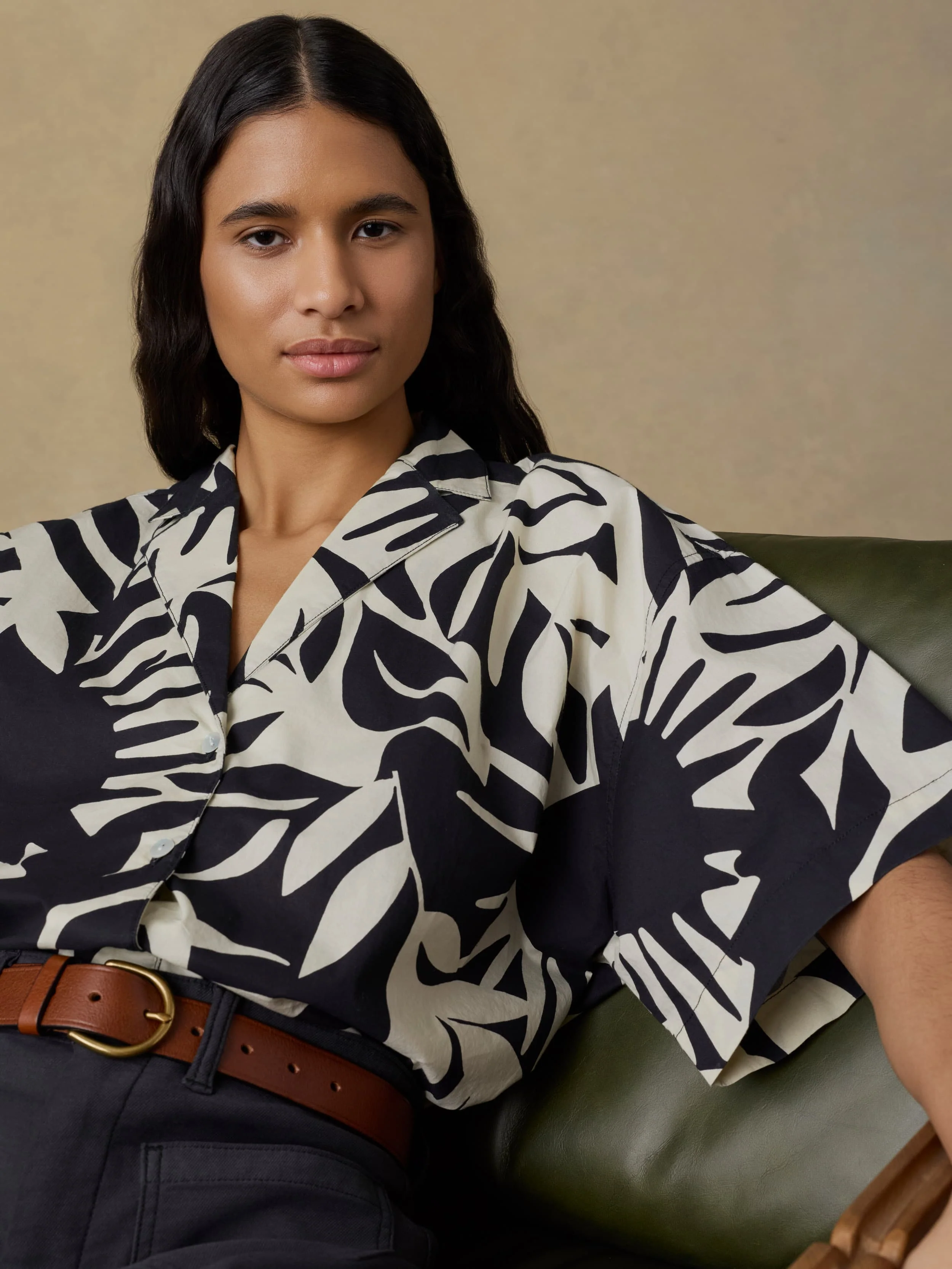 Coastal Poplin Relaxed Camp Shirt - Garden Sonata - Image 2