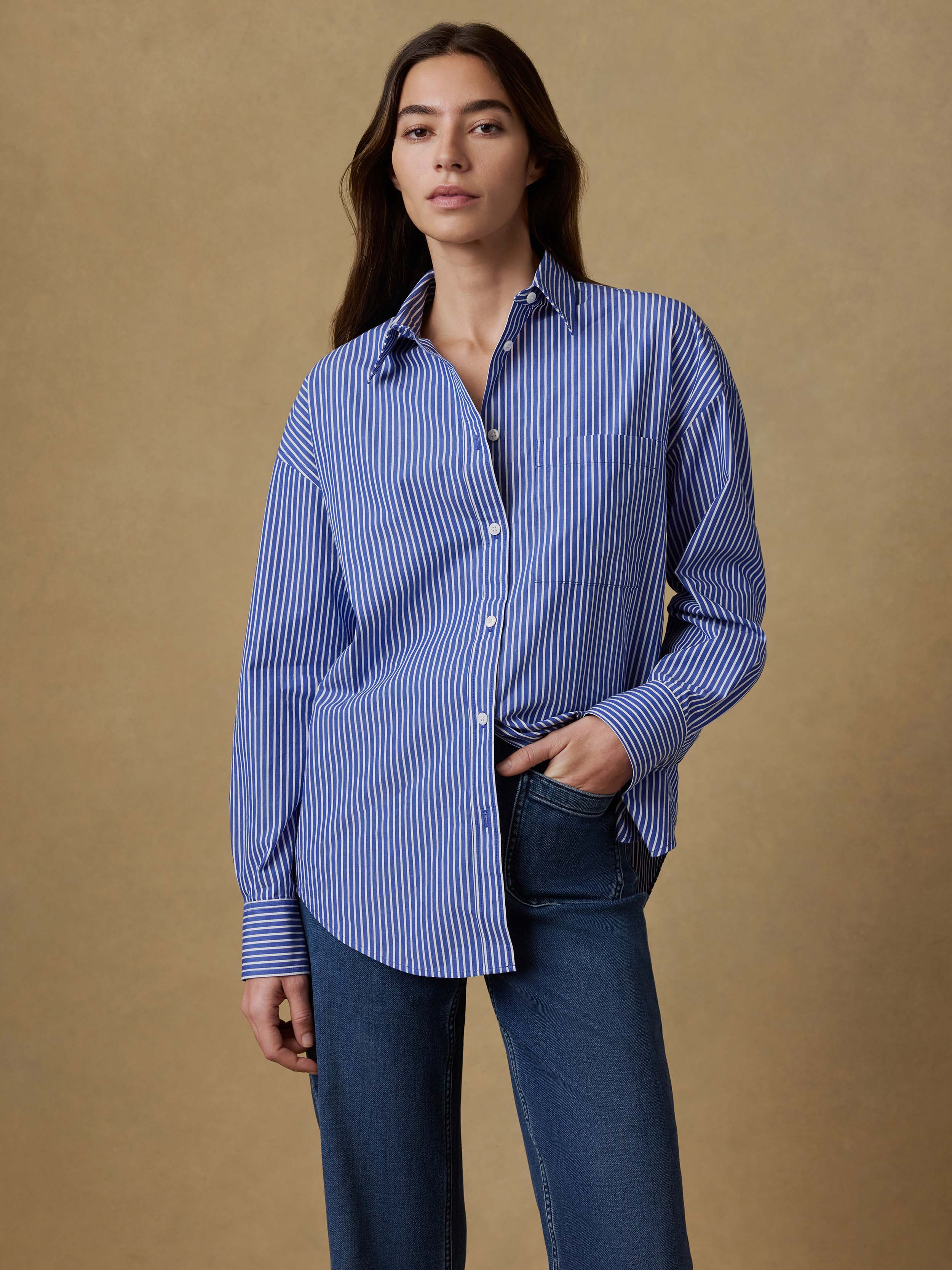 Coastal Poplin Relaxed Shirt - Endless Coast Stripe - Image 2