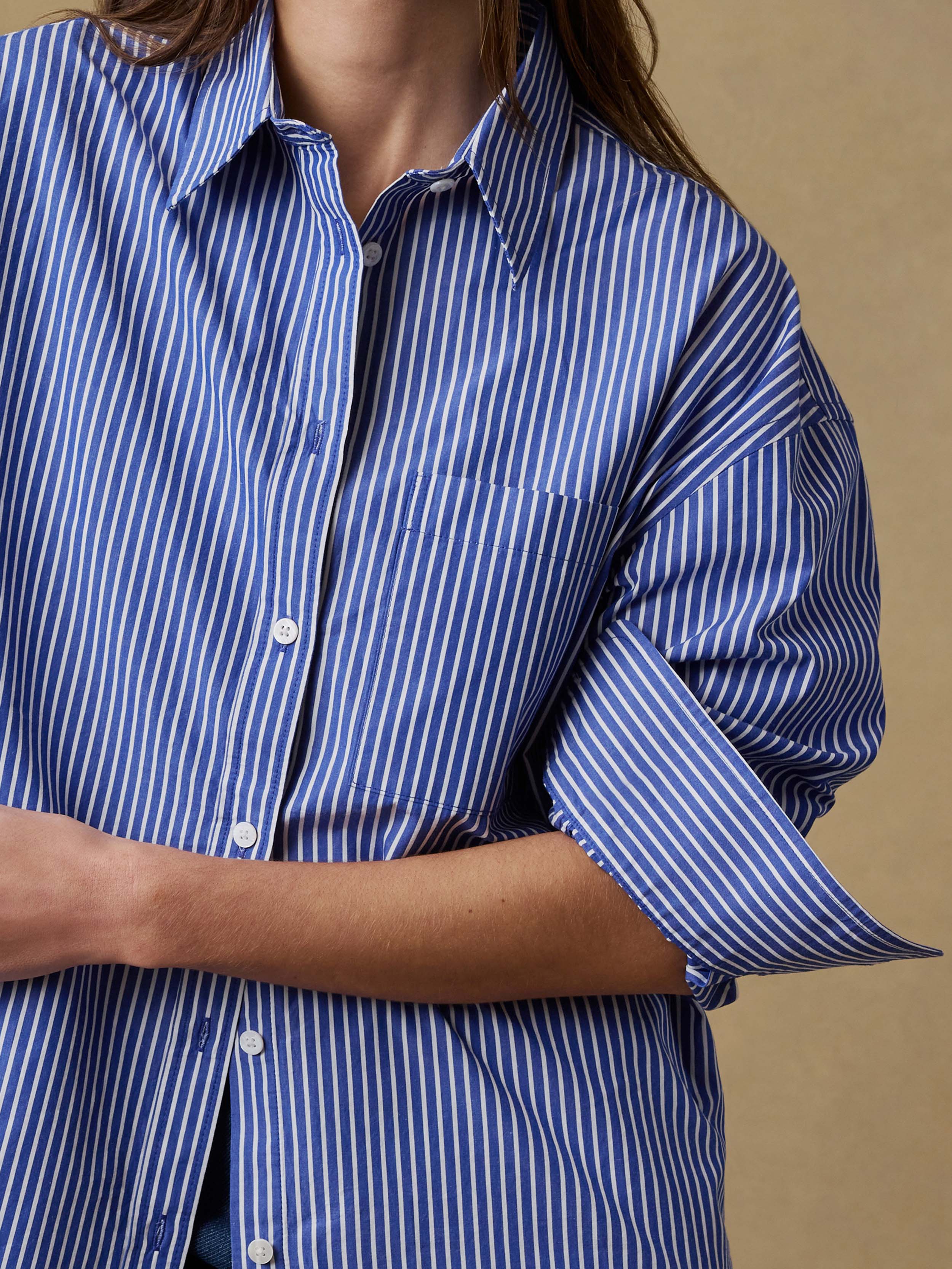 Coastal Poplin Relaxed Shirt - Endless Coast Stripe - Image 5