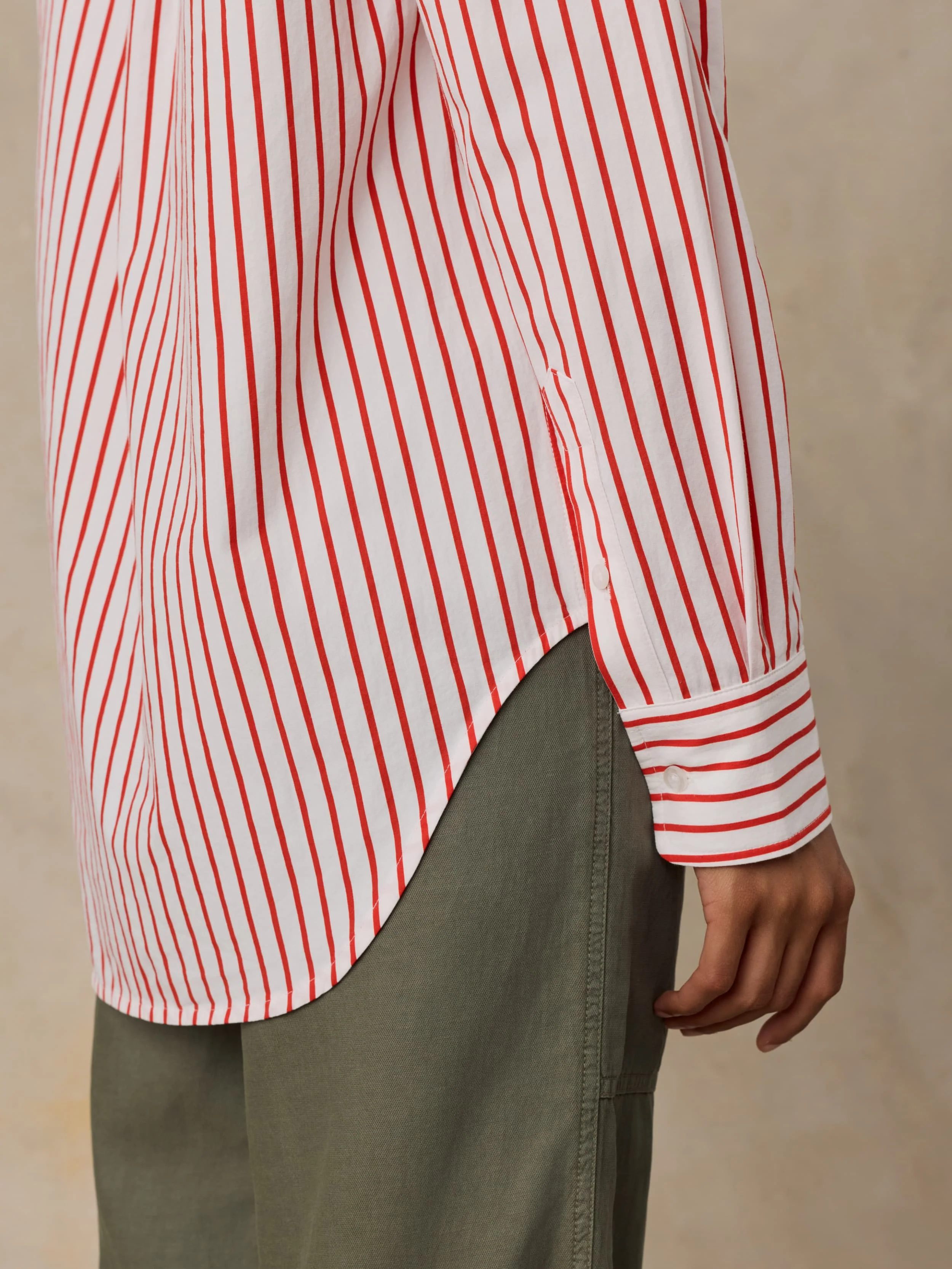 Coastal Poplin Relaxed Shirt - Summer Sail Stripe - Image 4