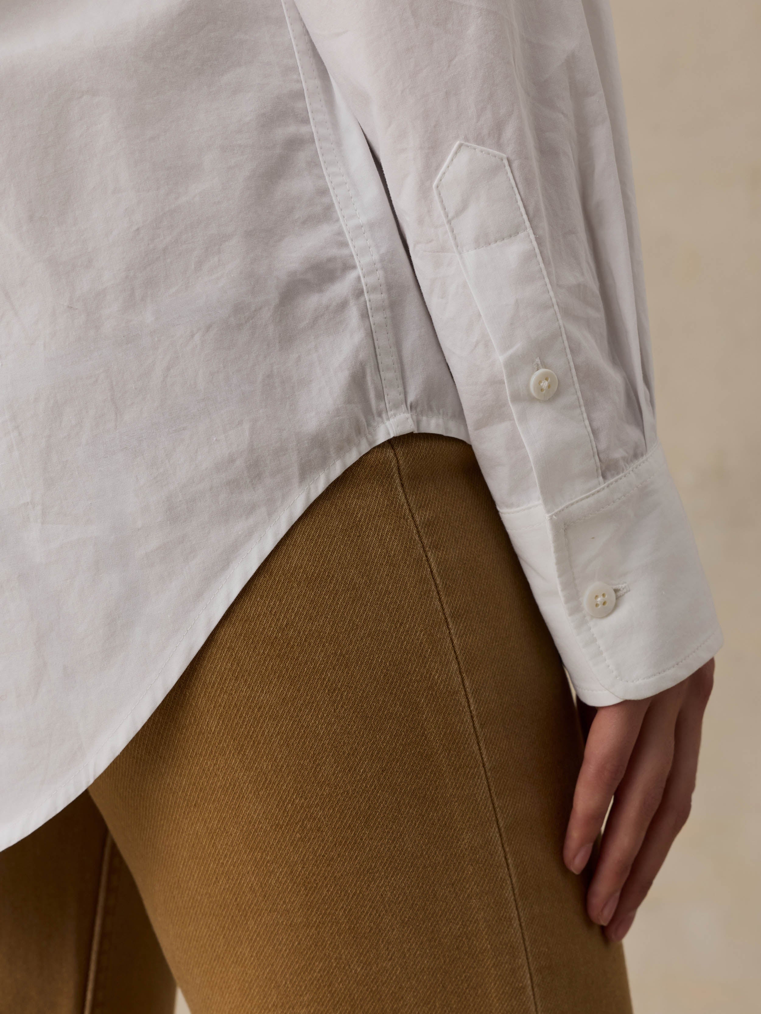 Coastal Poplin Relaxed Shirt - White - Image 3
