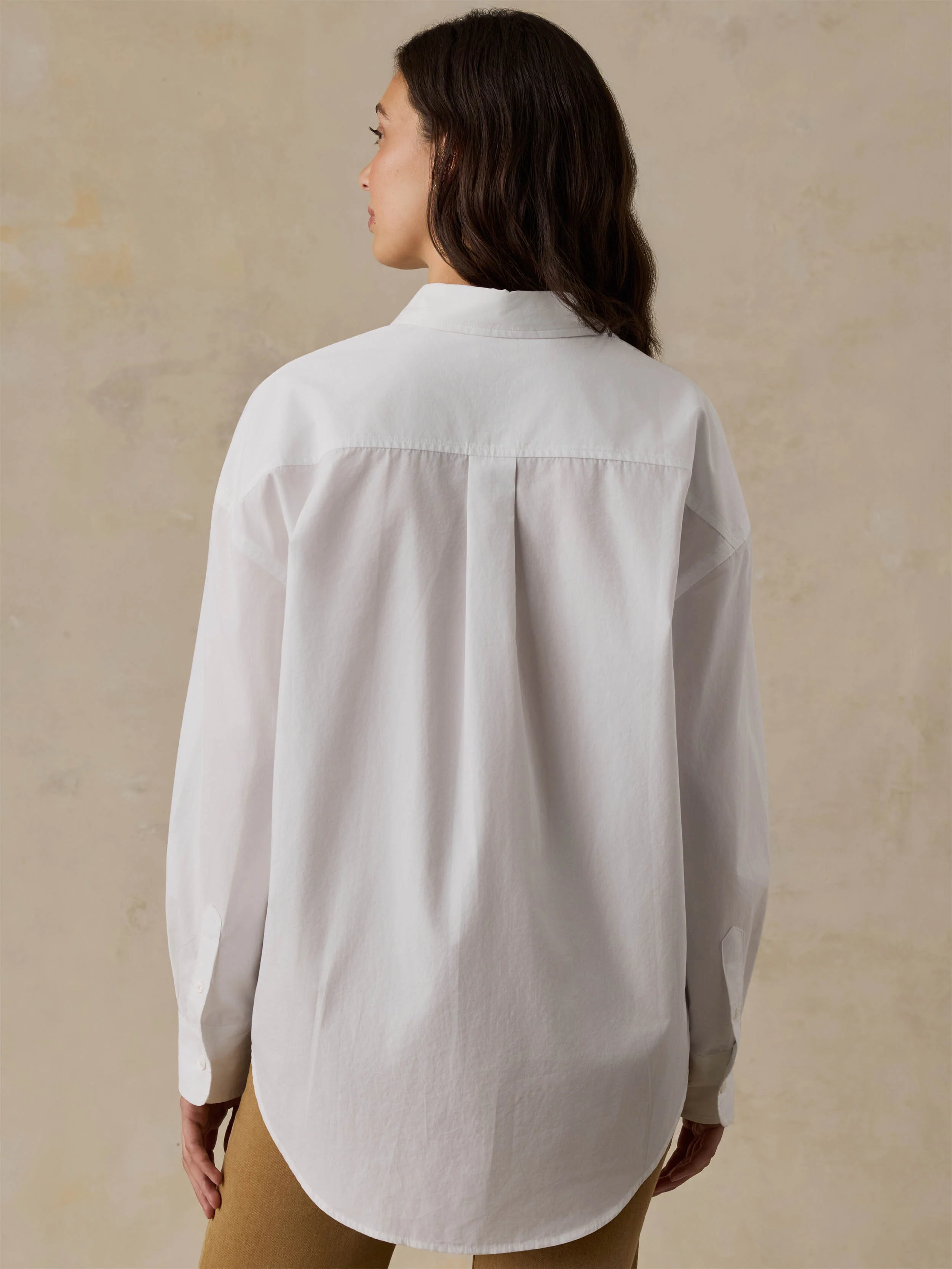 Coastal Poplin Relaxed Shirt - White - Image 4