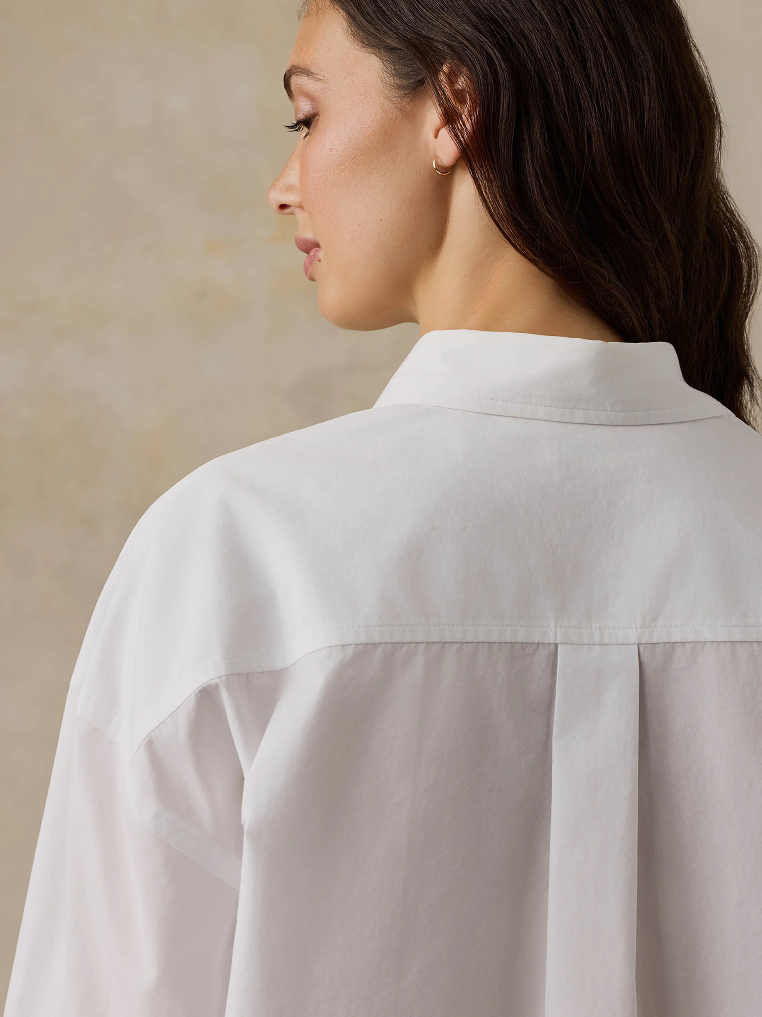 Coastal Poplin Relaxed Shirt - White - Image 6