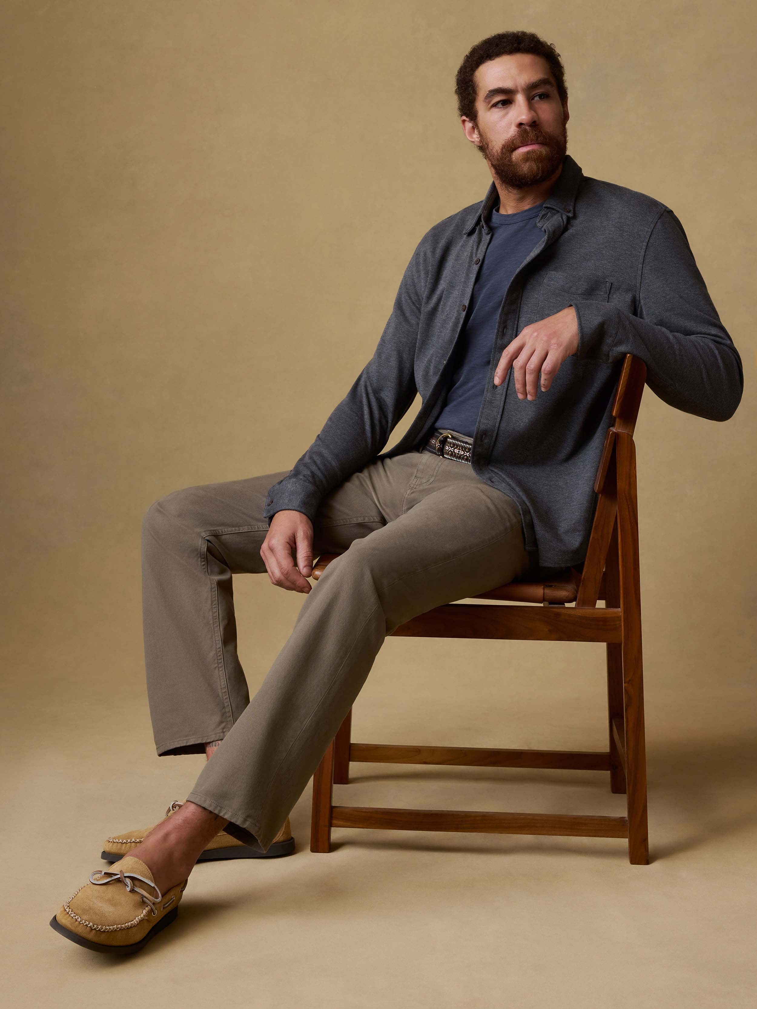 Coastline Knit Shirt - Charcoal Heather Twill - Image 2