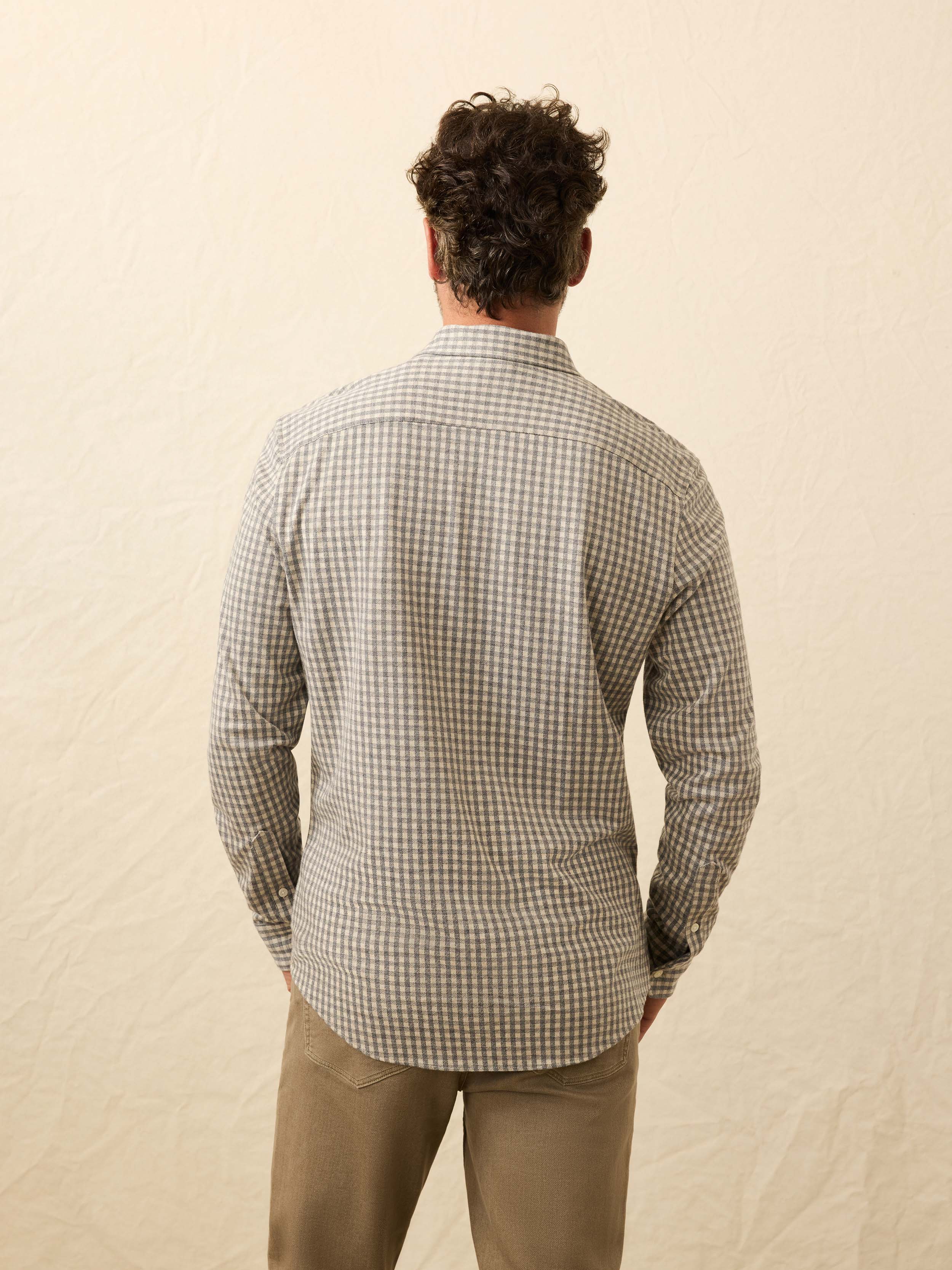 Coastline Knit Shirt - Fox Grey Gingham - Image 3
