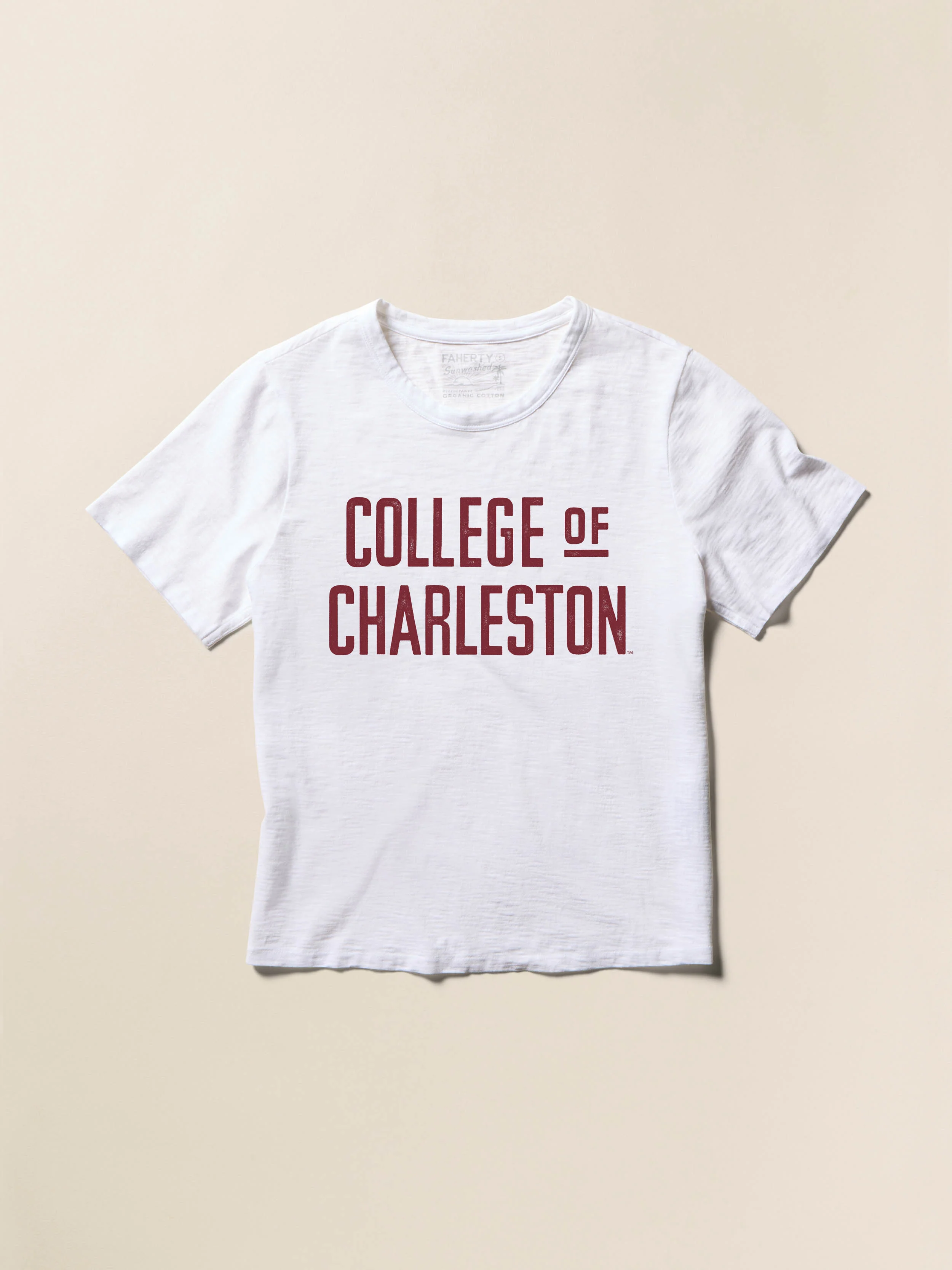 College of Charleston Sunwashed Essential Tee - White - Image 3