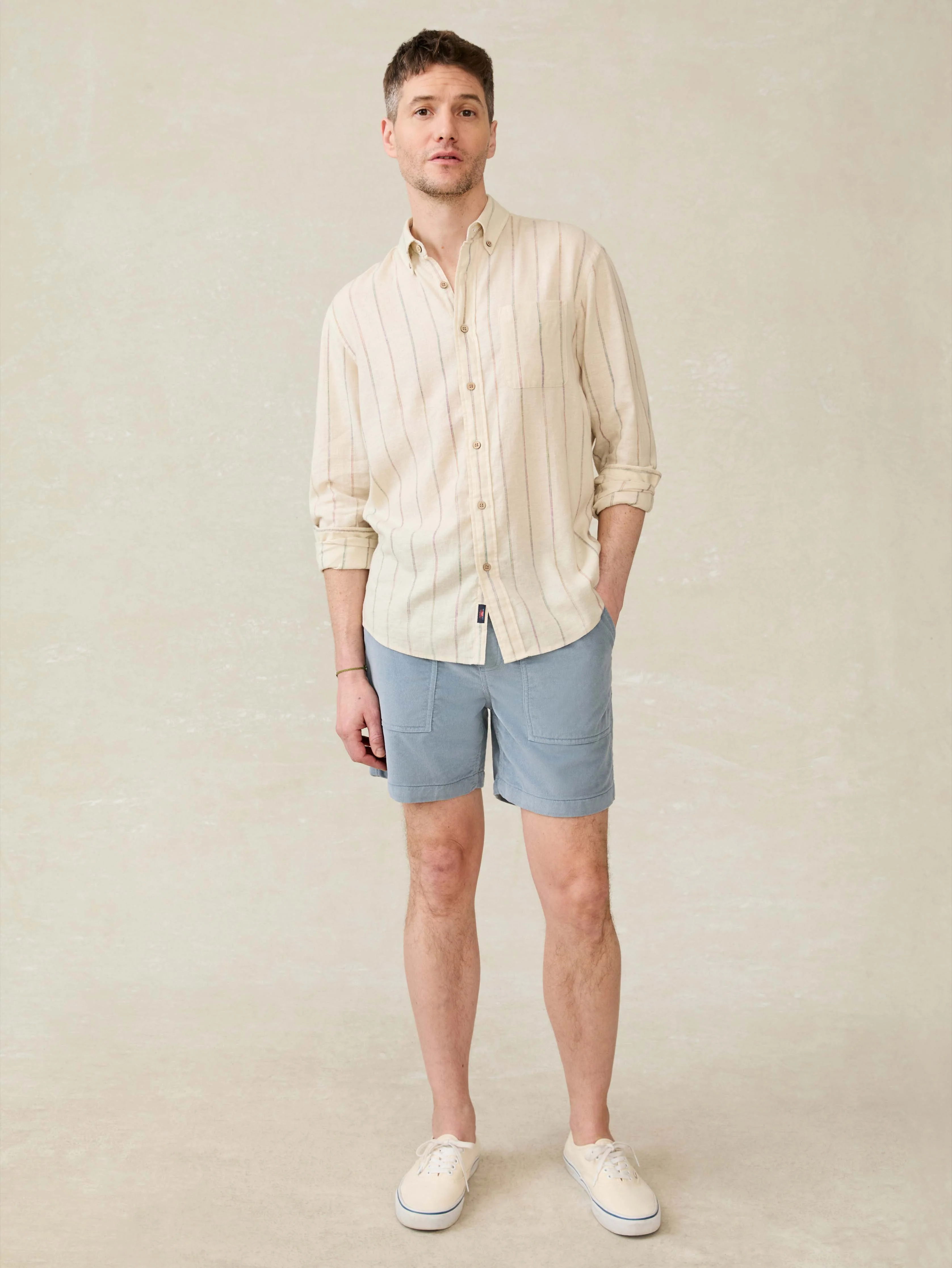 Corduroy Drawstring Utility Short - Light Flint - Image 4