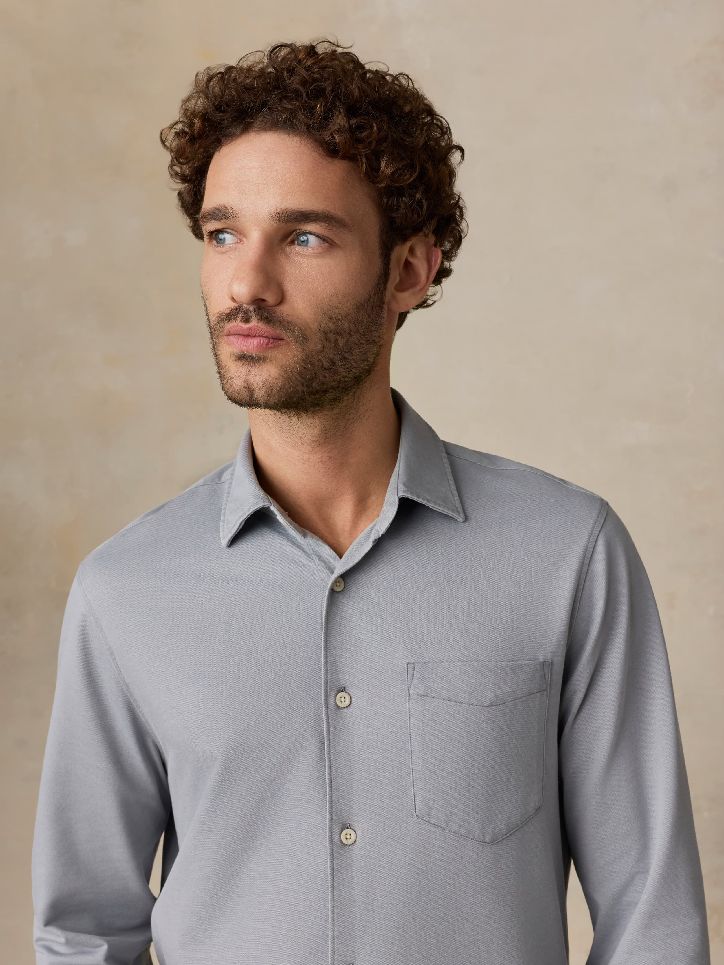 Costa Piqué Shirt - Wind Grey - Image 3