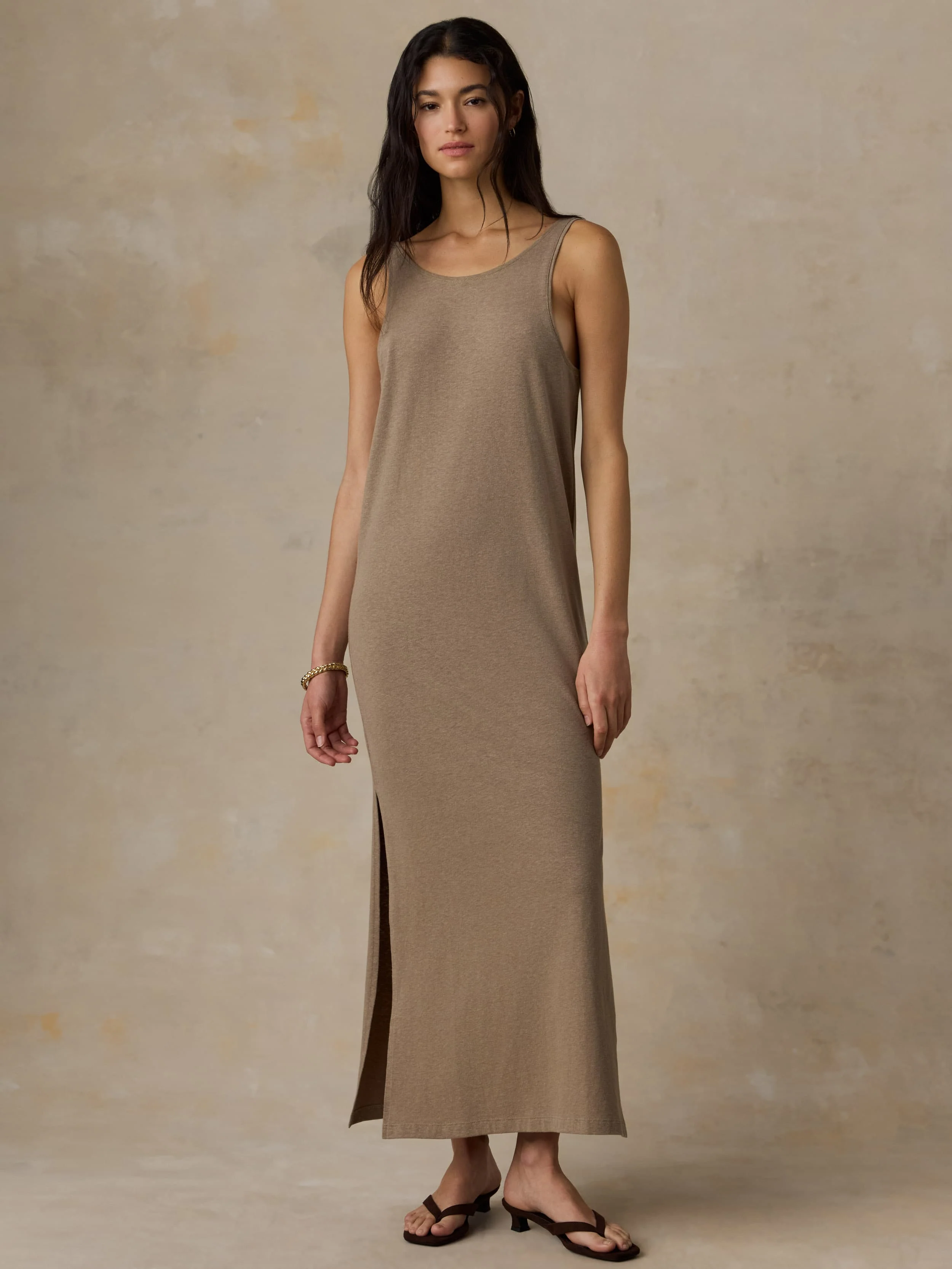 Cotton Hemp Tank Dress - Desert Husk - Image 2