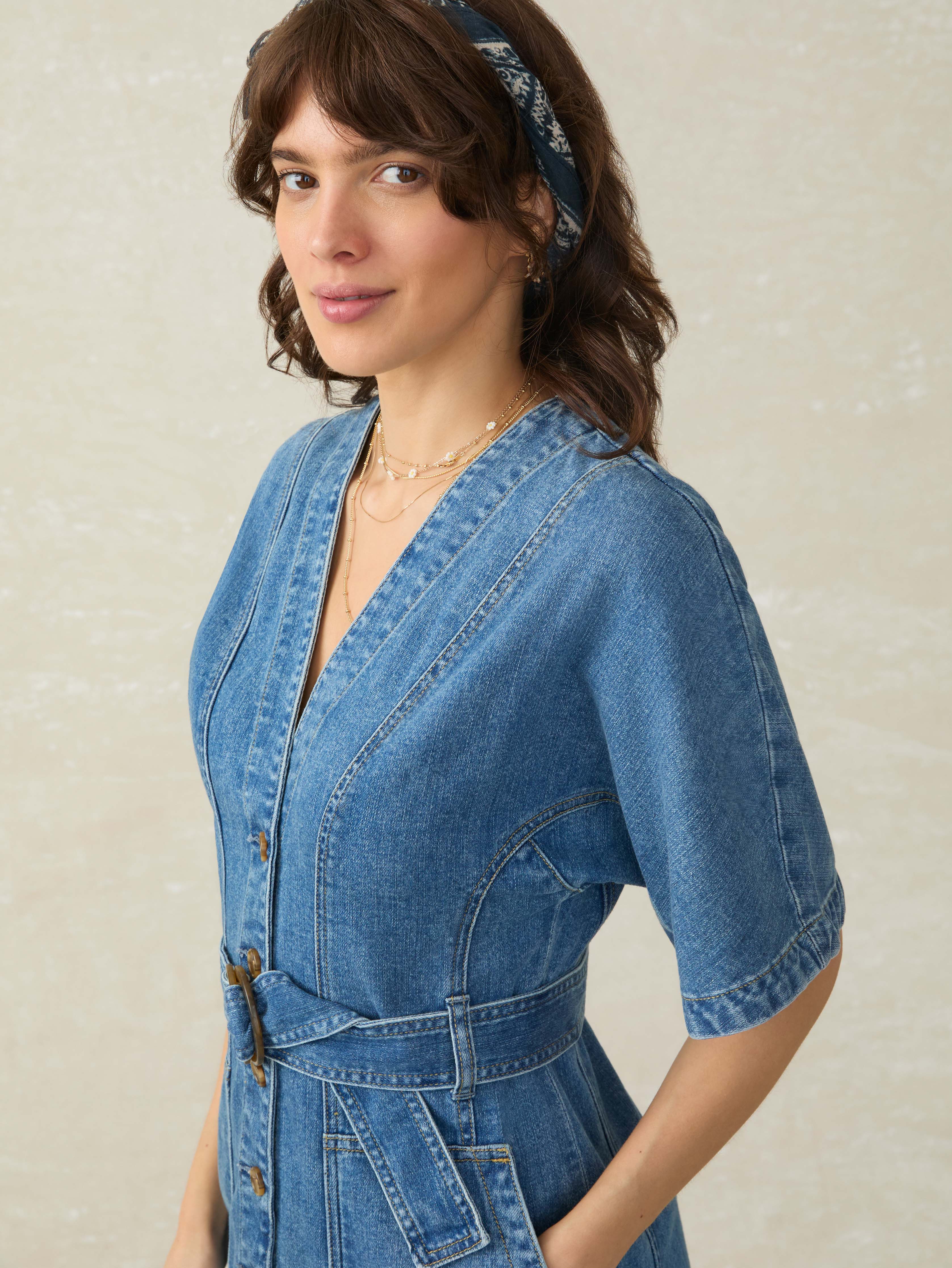 Denim Camille Mini Dress - Sedona Blue Wash - Image 5