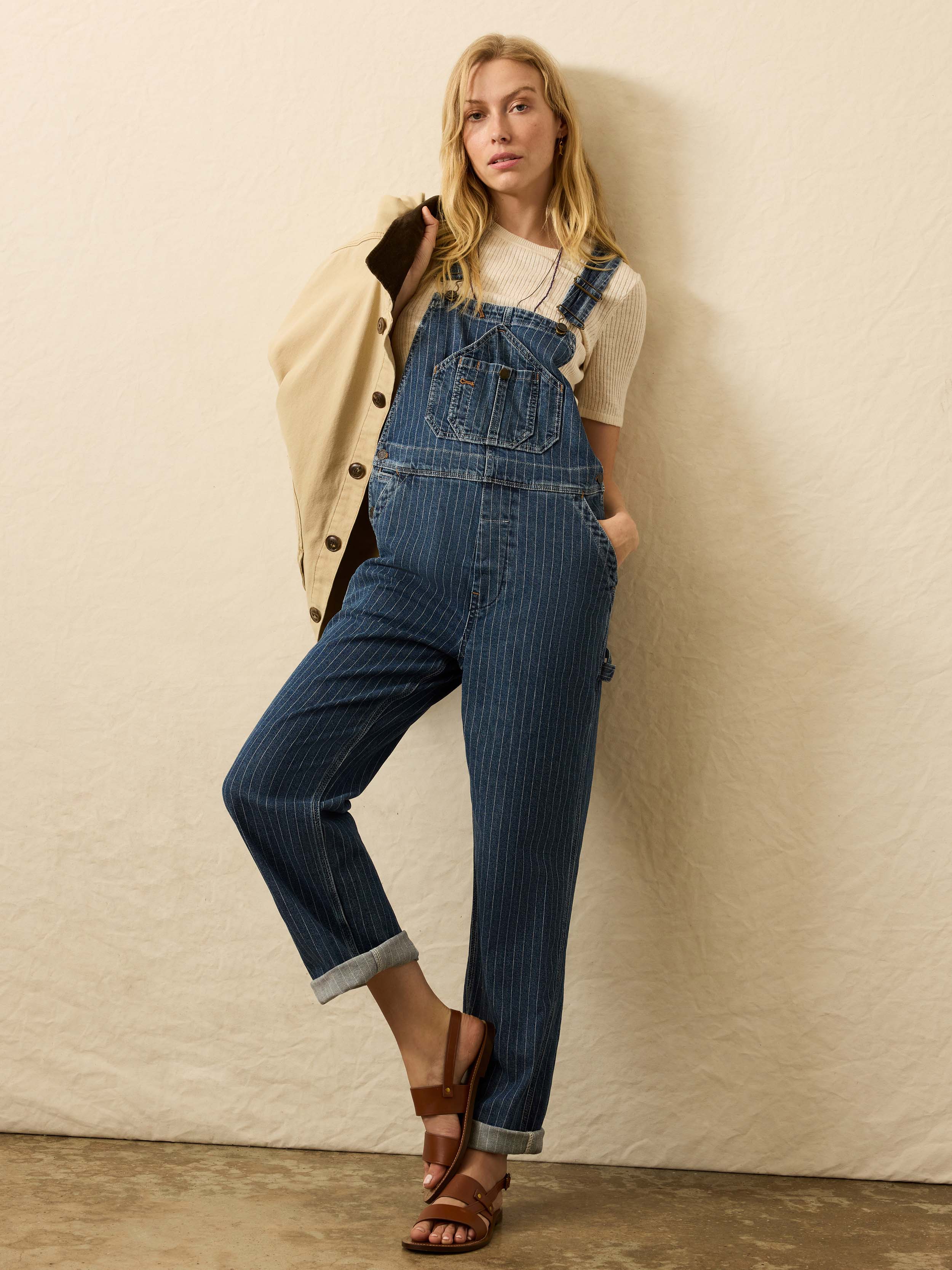 Denim Riveter Overall - Dusk Stripe Wash - Image 3
