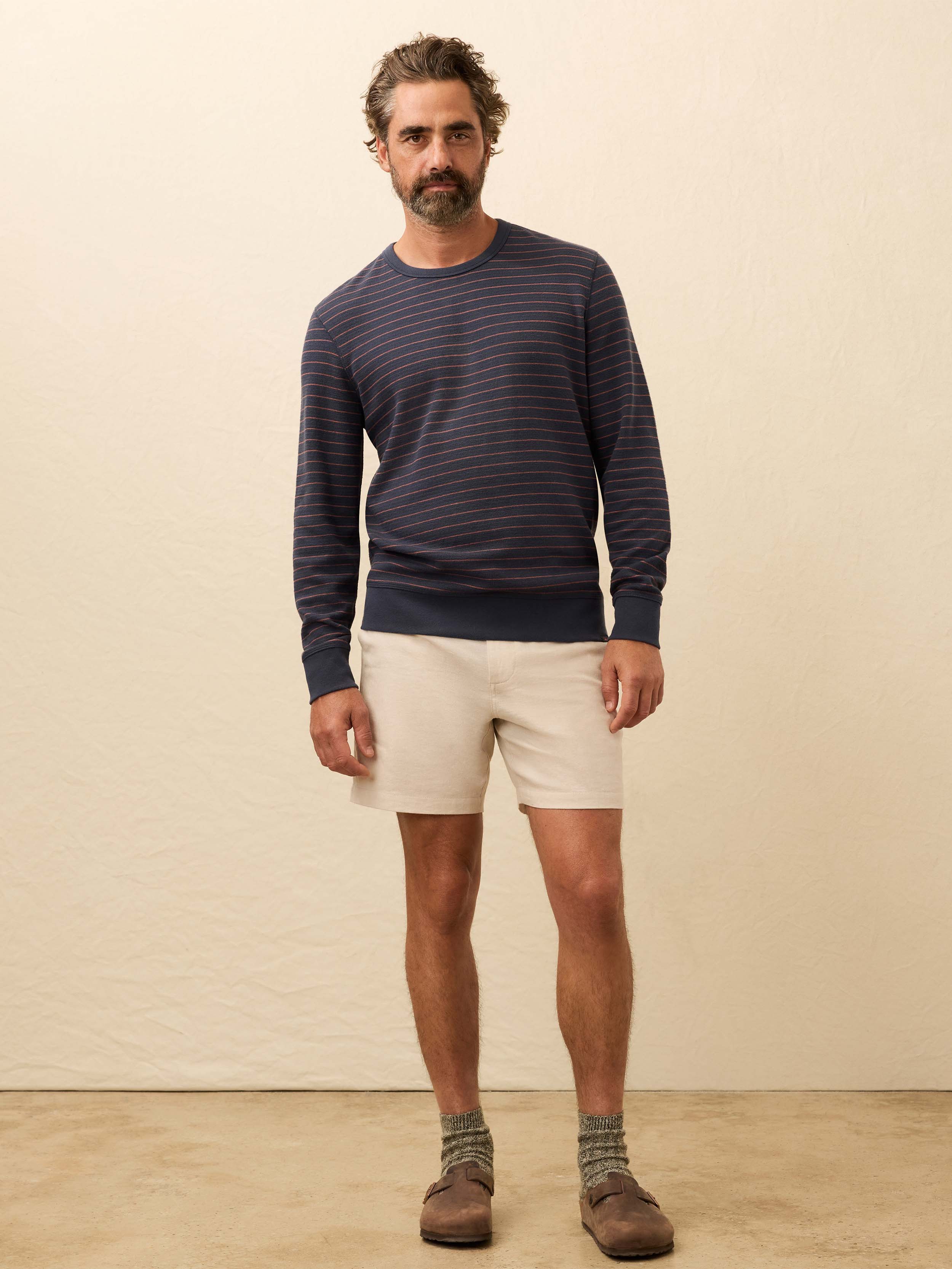 Double Knit Crewneck - Blue Dune Stripe - Image 4