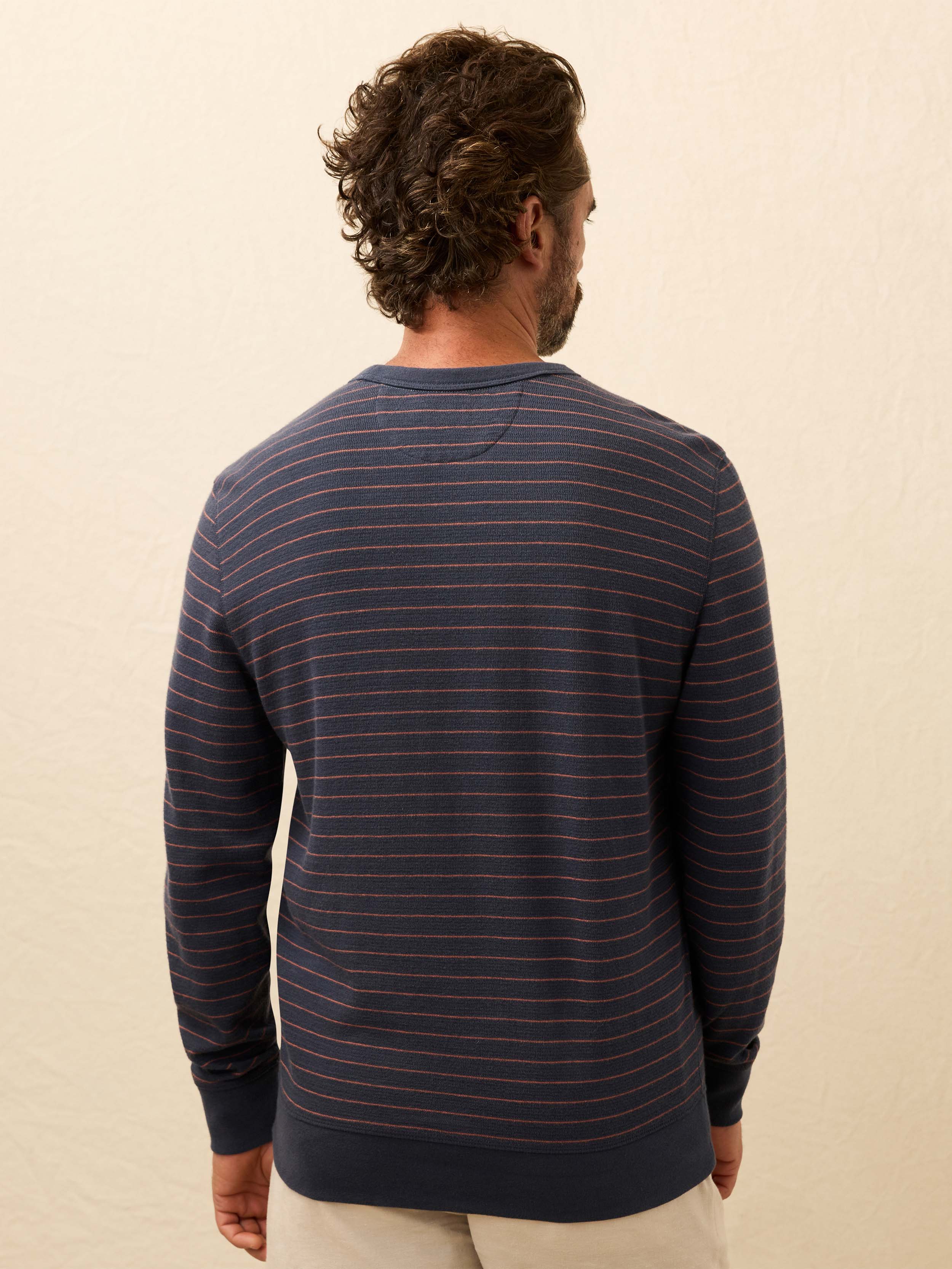 Double Knit Crewneck - Blue Dune Stripe - Image 5