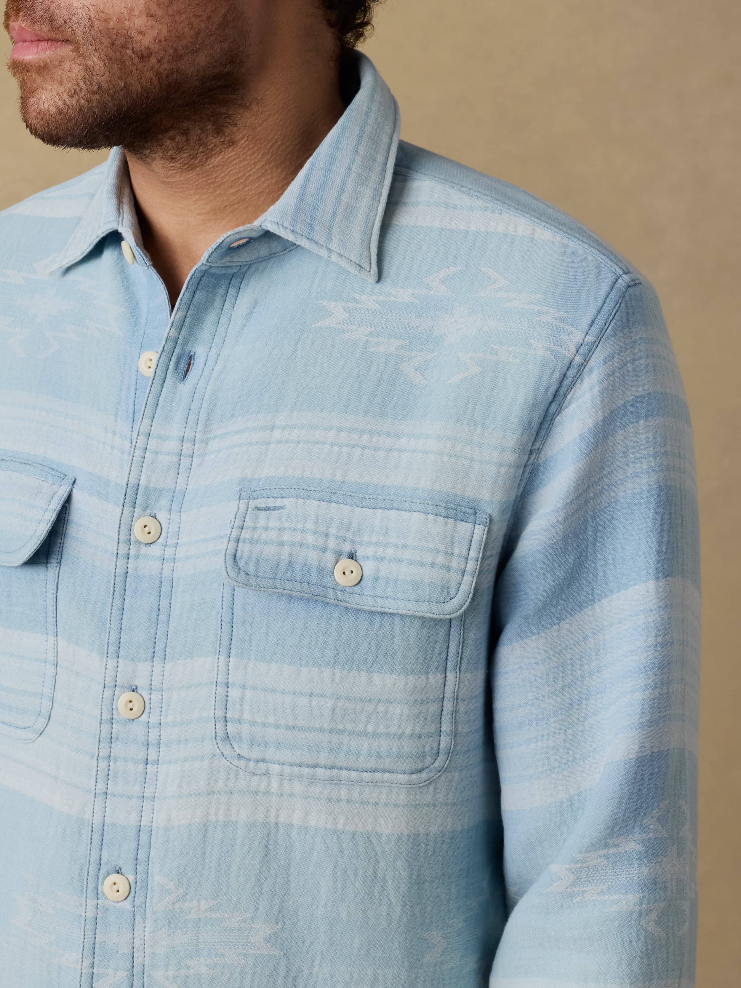 Doug Good Feather Indigo Canyon Overshirt - Indigo Star Serape - Image 5