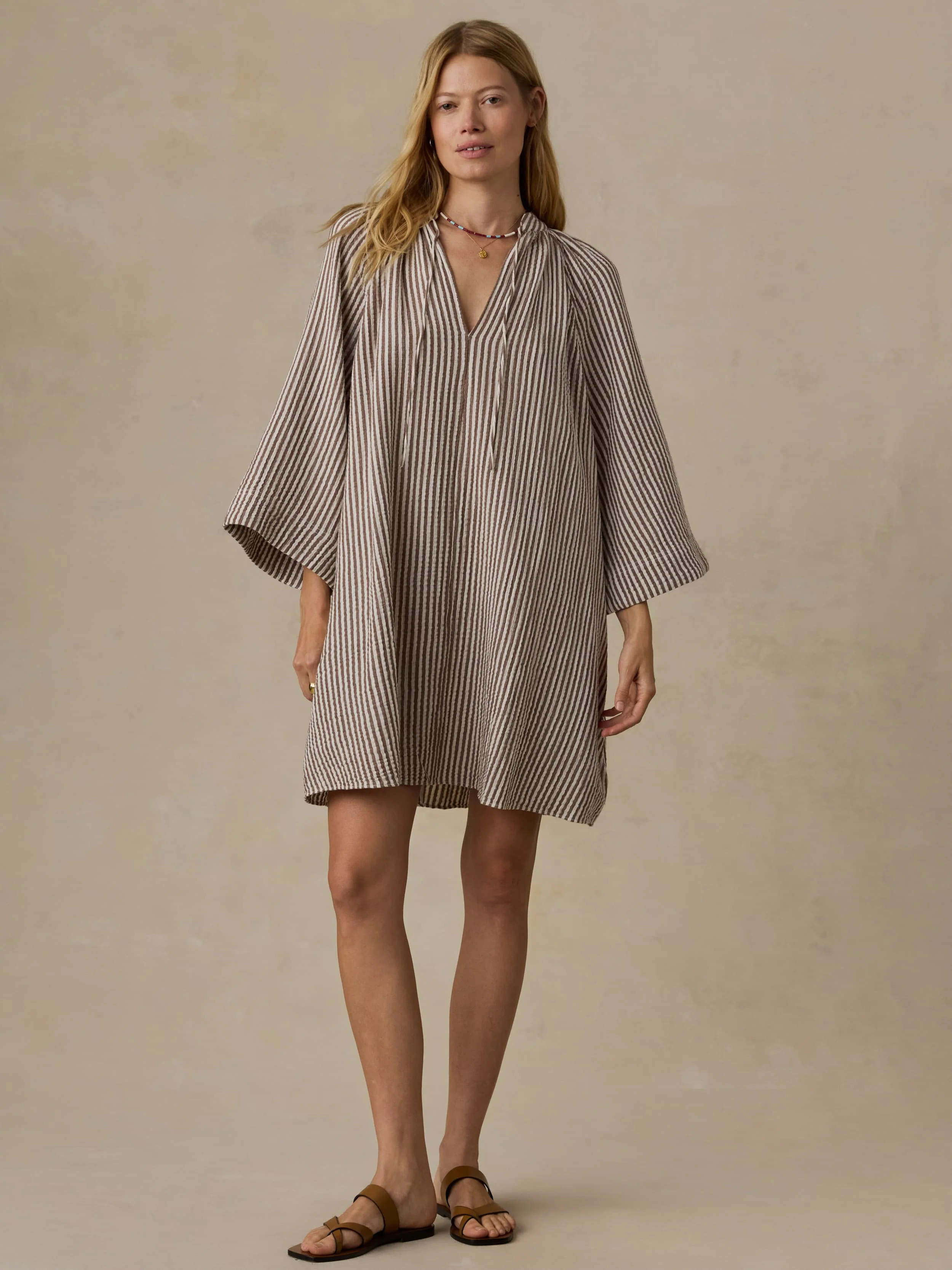 Dune Cotton Gauze Mina Dress - Mocha Mist