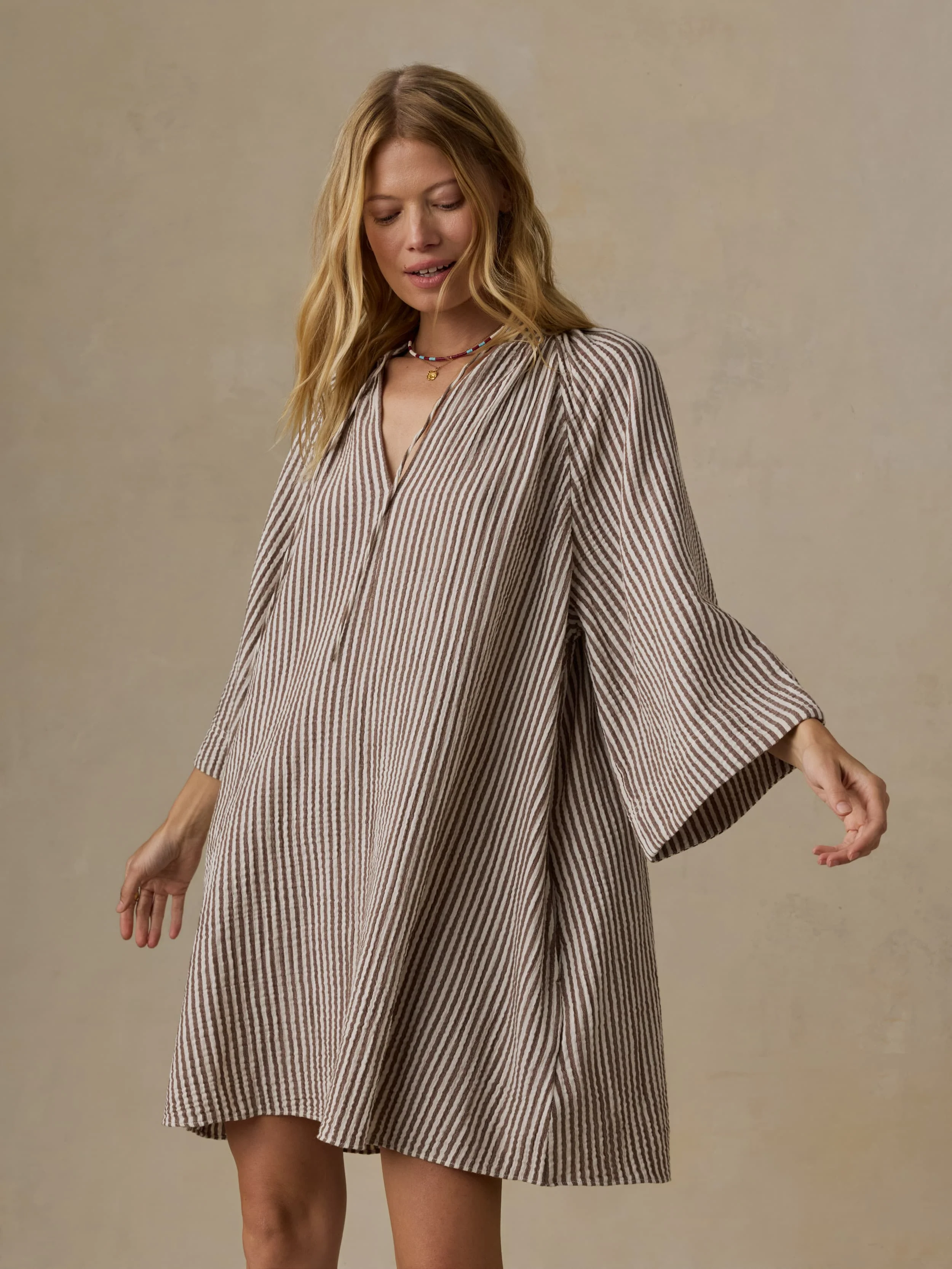 Dune Cotton Gauze Mina Dress - Mocha Mist - Image 4