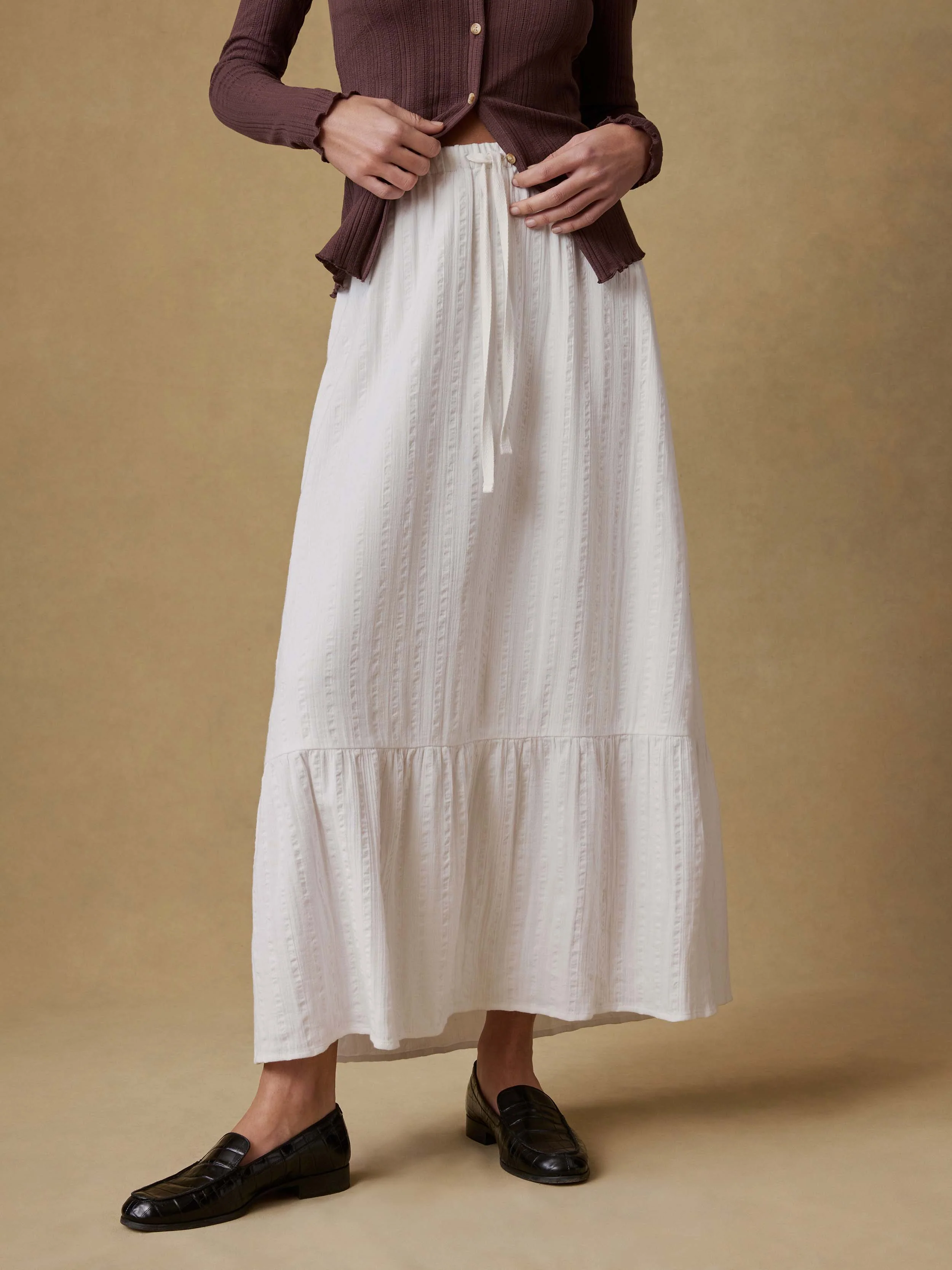 Dune Cotton Gauze Rees Skirt - White - Image 2