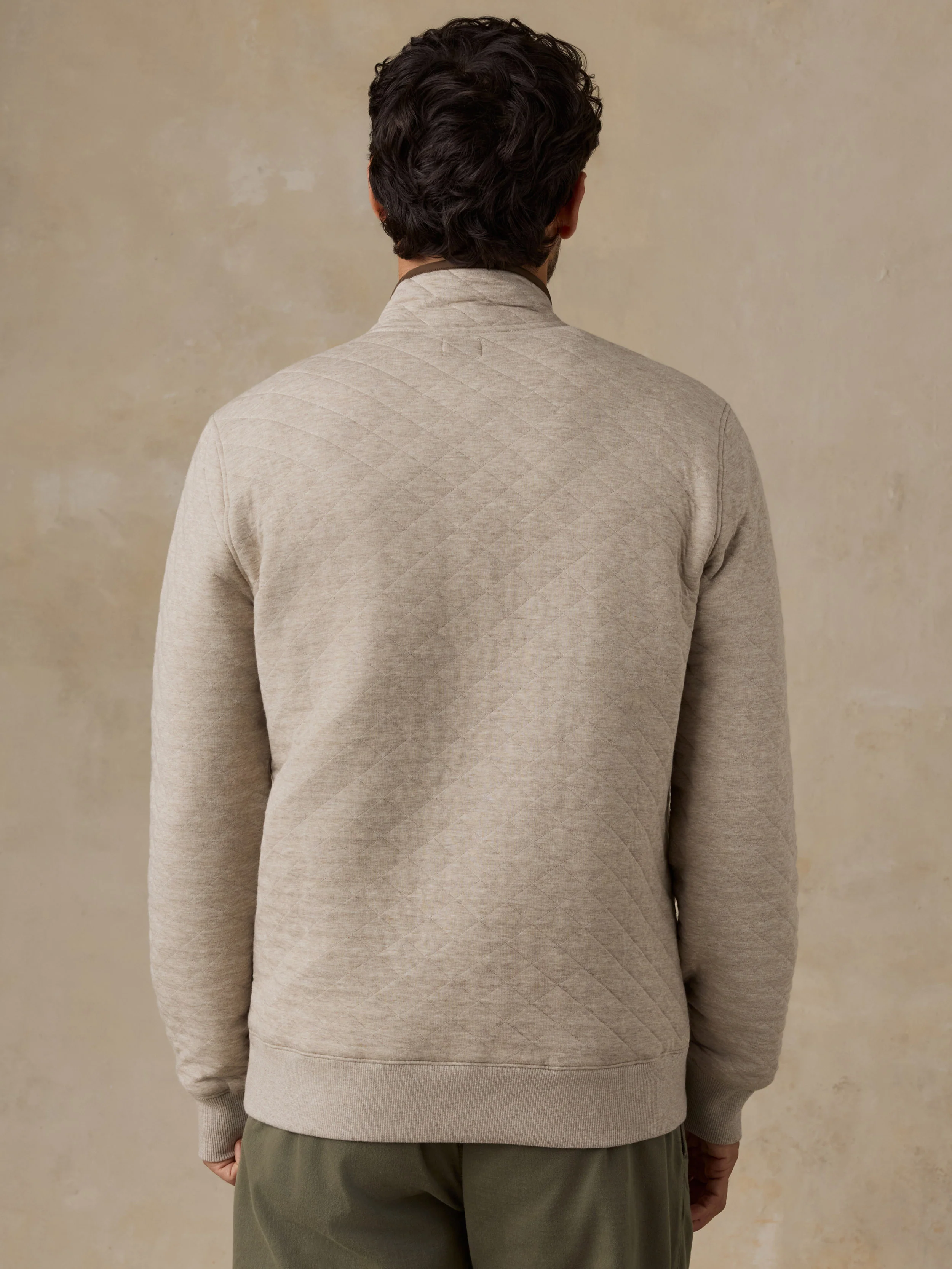 Epic Quilted Fleece Pullover - Oatmeal Melange - Image 3