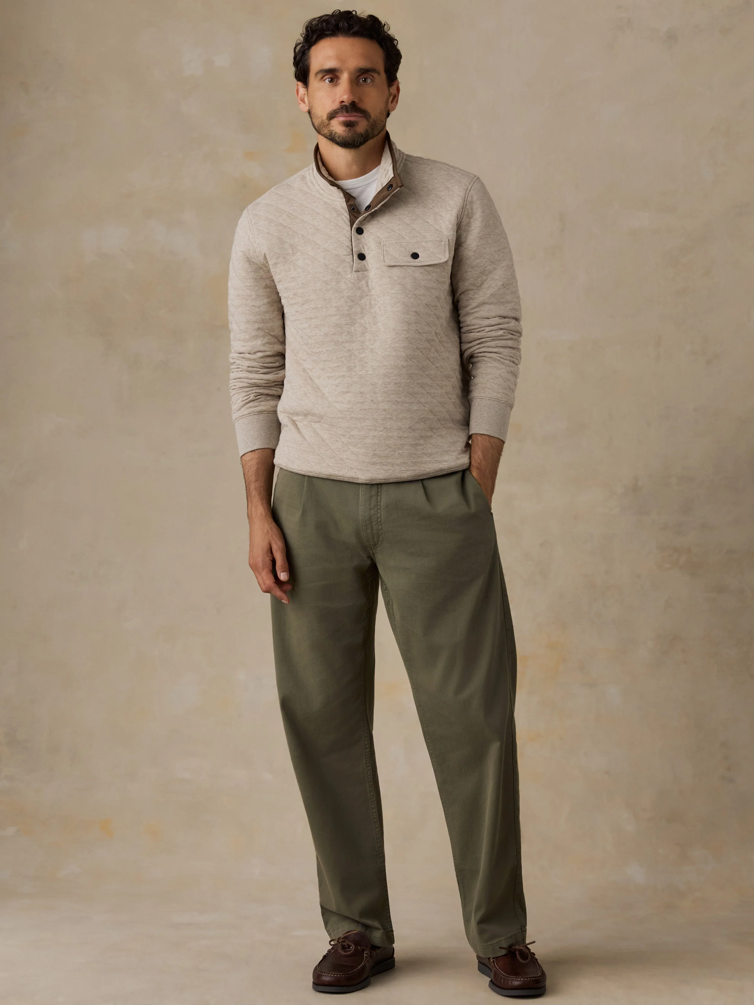 Epic Quilted Fleece Pullover - Oatmeal Melange - Image 5