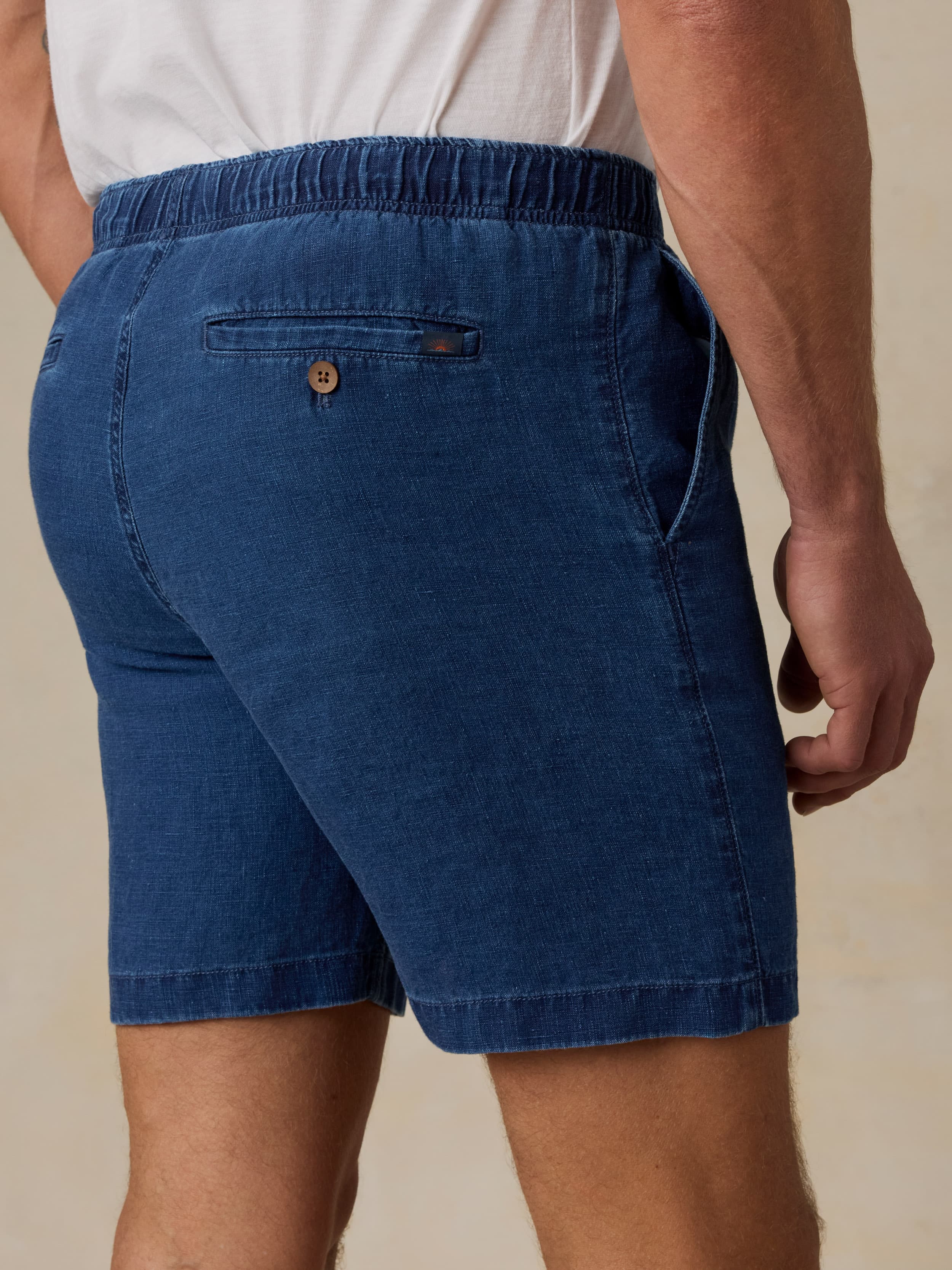 Essential Linen Short (6.5") - Island Indigo Wash - Image 7
