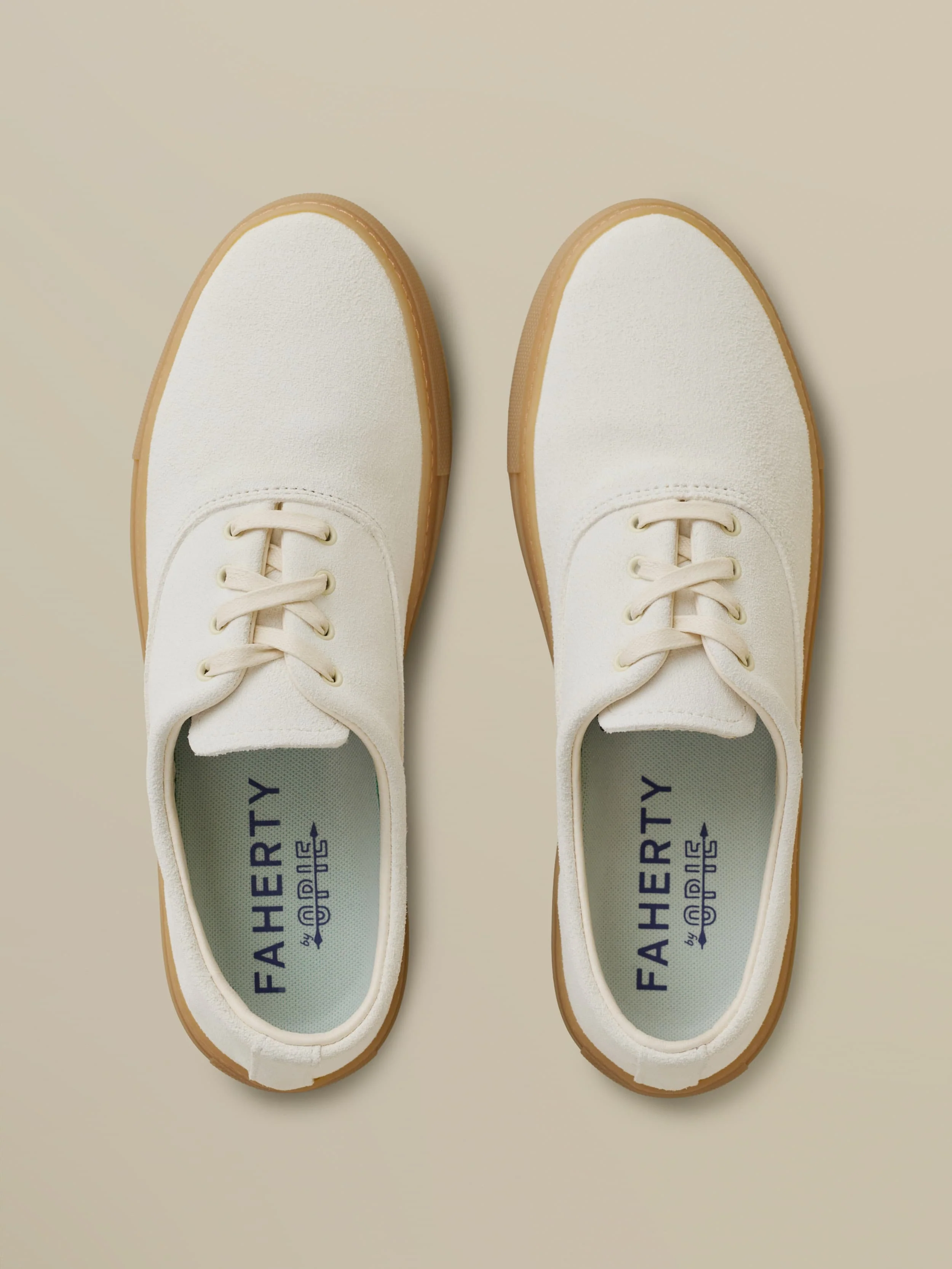Faherty X Opie Way Deck Sneaker - Off White