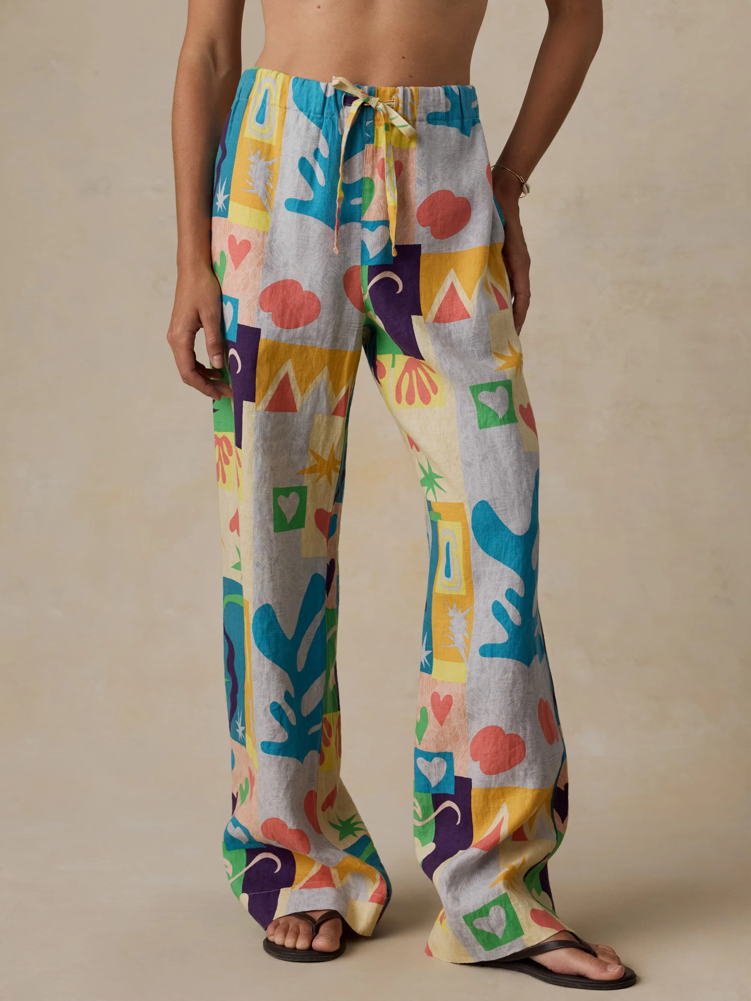 Faherty x Quiksilver Laidback Linen Pant - Sunshine Coast Tile - Image 2