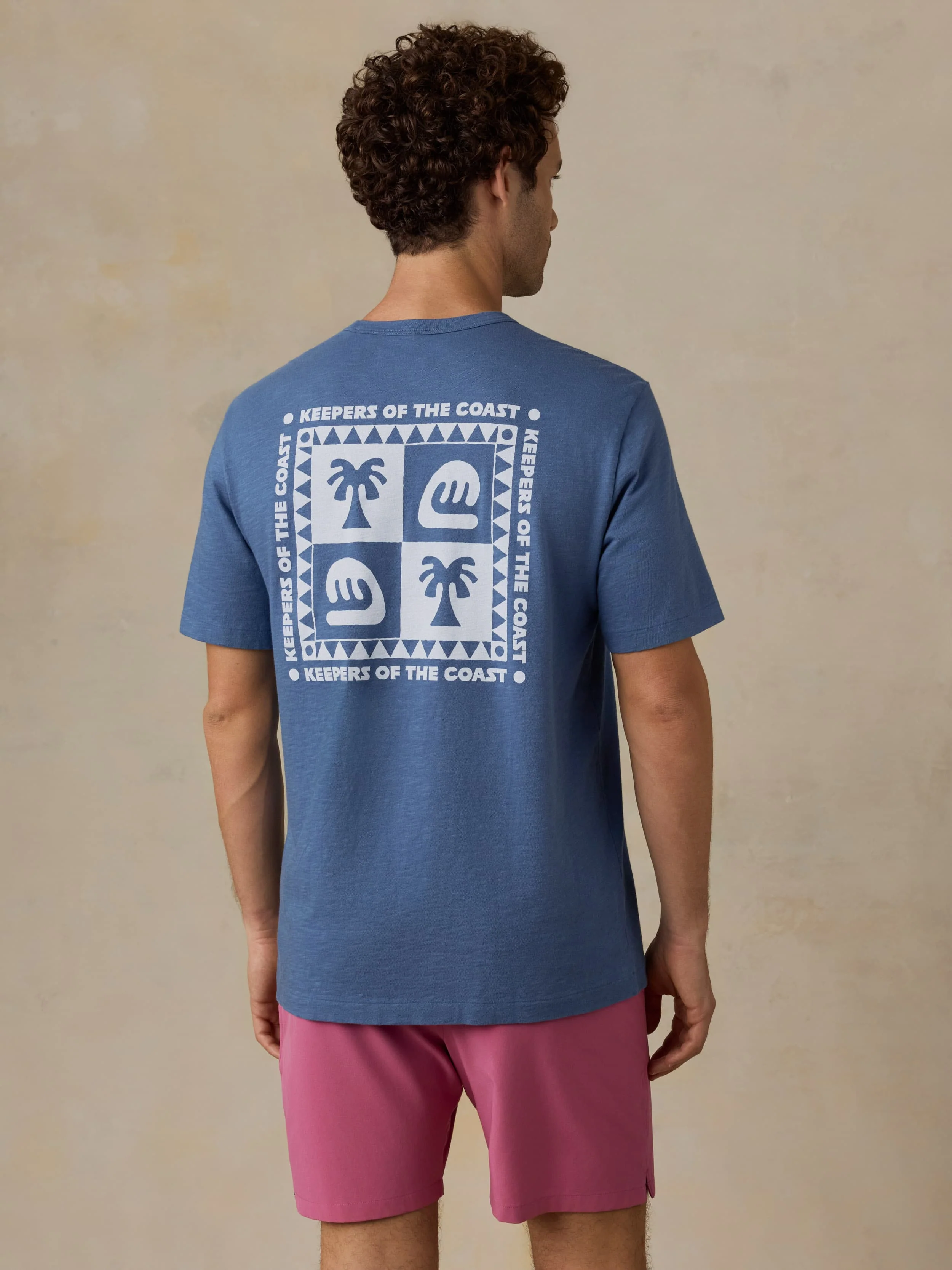 Faherty x Surfrider Sunwashed Regenerative Tee - Blue Horizon - Image 4