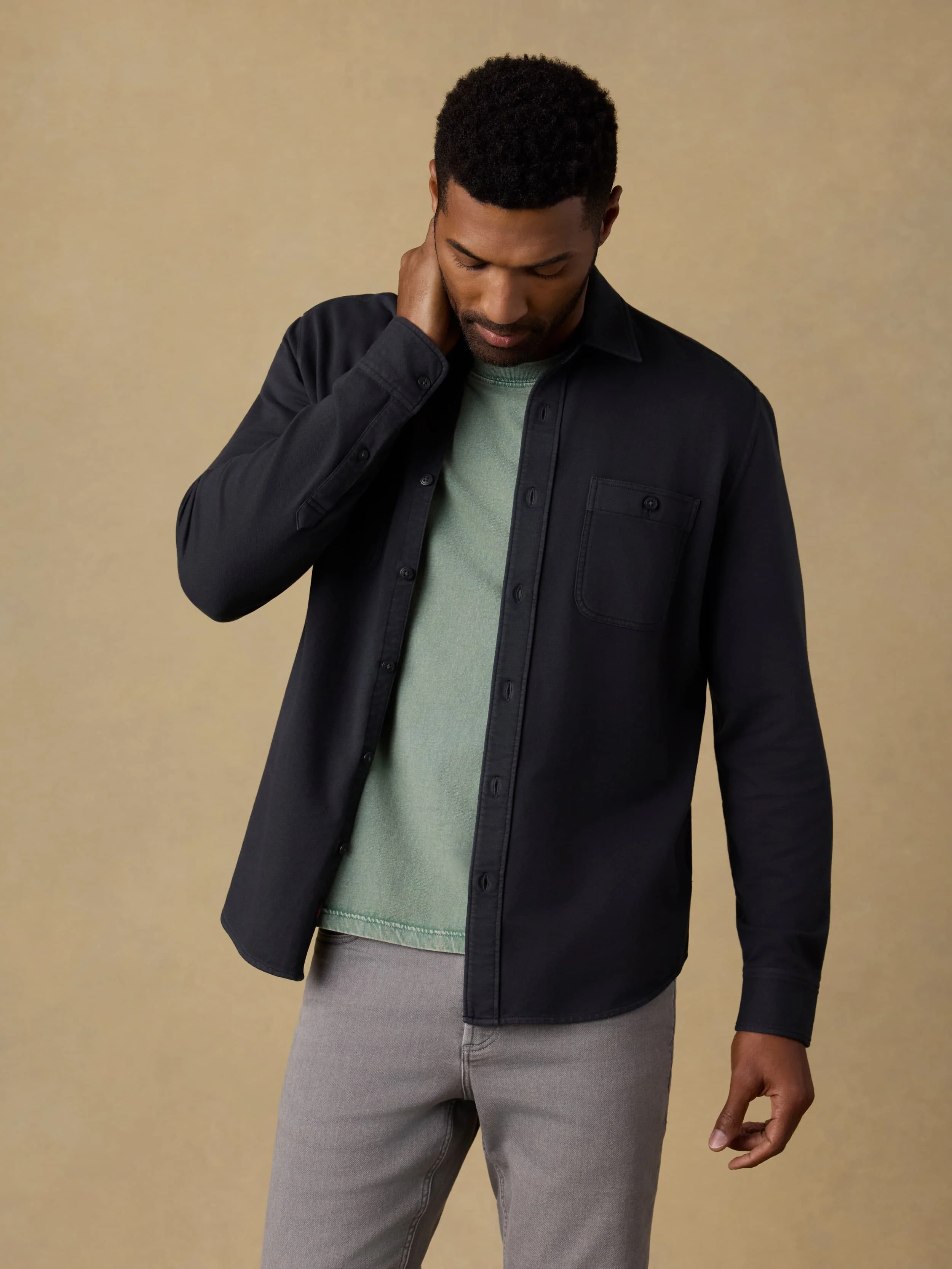 Field Knit Shirt - Washed Charcoal - Image 6