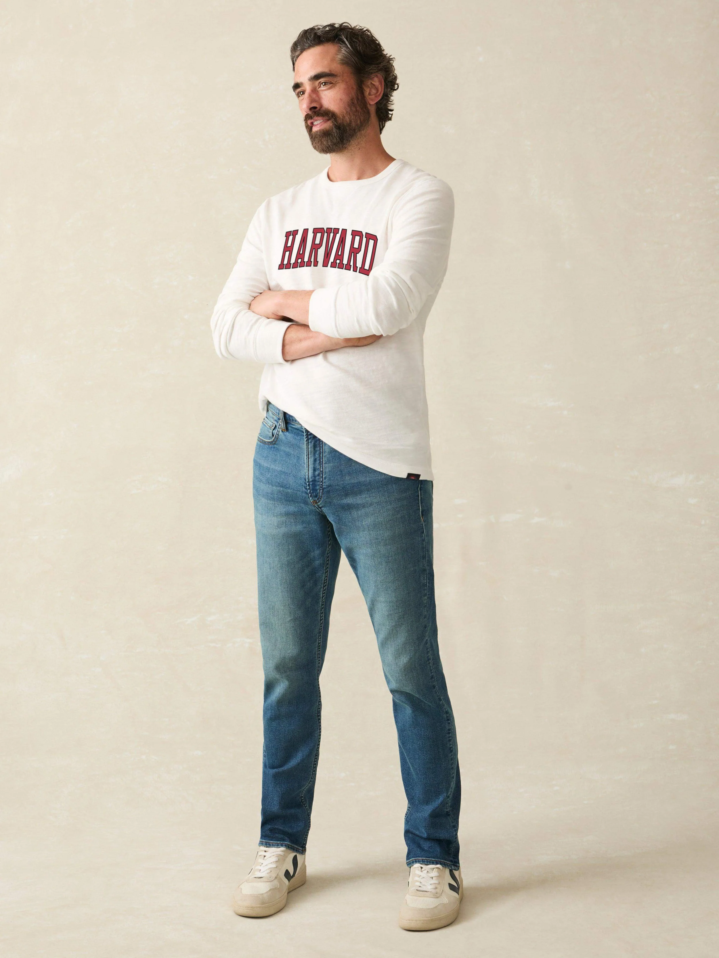 Harvard Sunwashed Organic Crew - White - Image 3