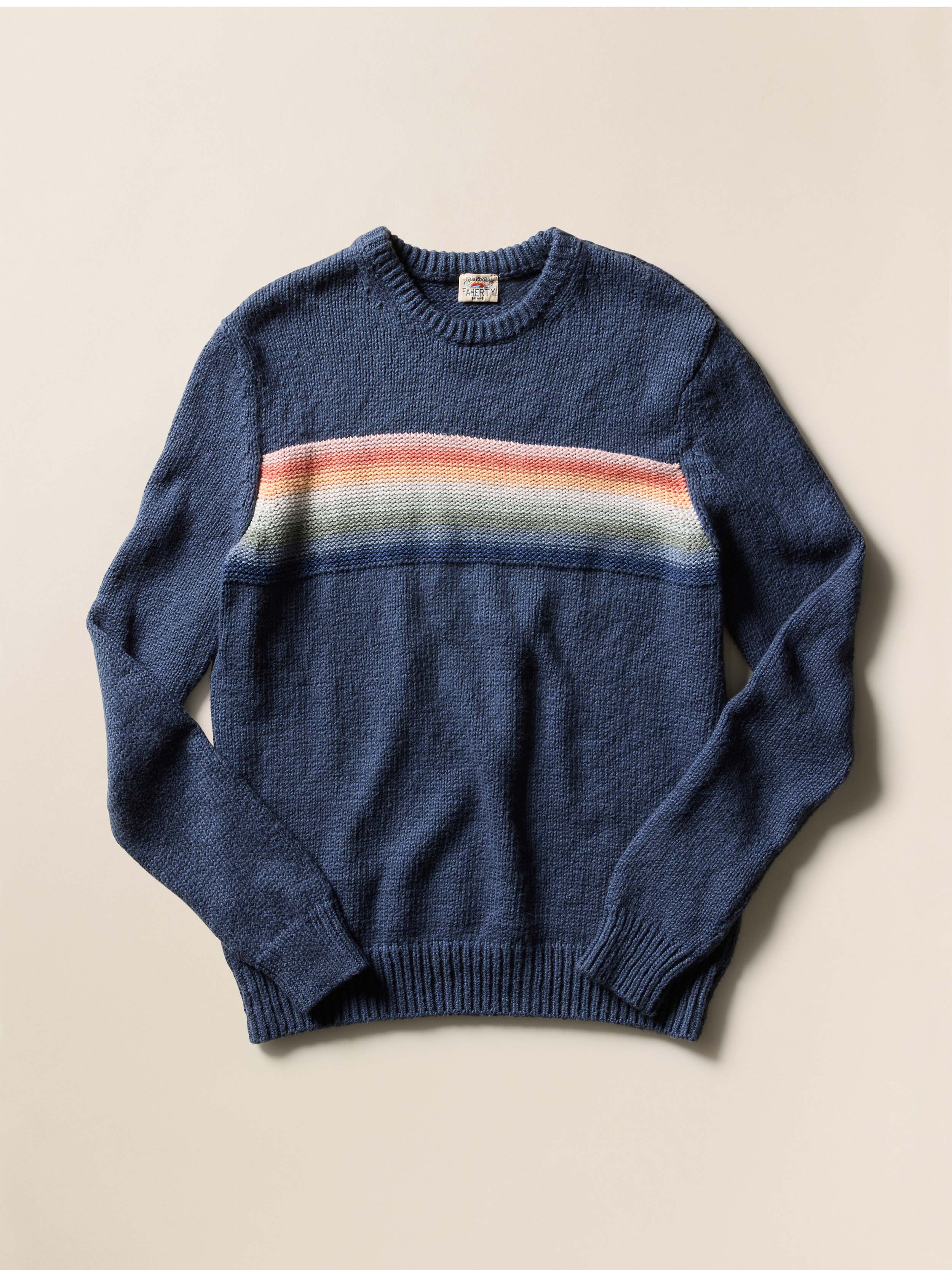 Heirloom Crewneck Sweater - Navy Lake Torch Stripe - Image 3