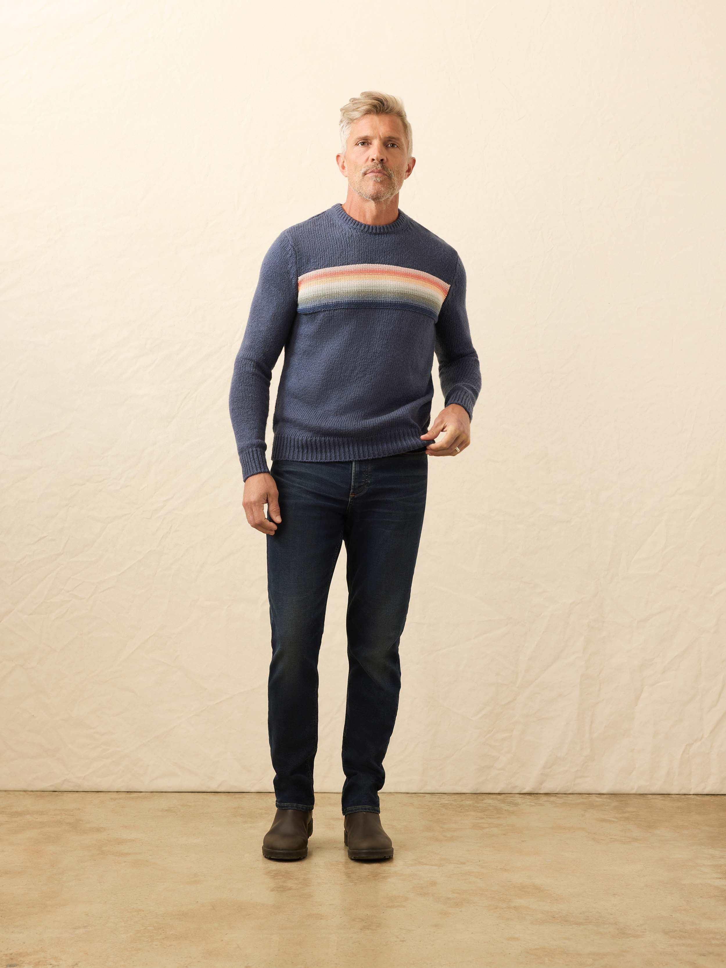 Heirloom Crewneck Sweater - Navy Lake Torch Stripe - Image 5