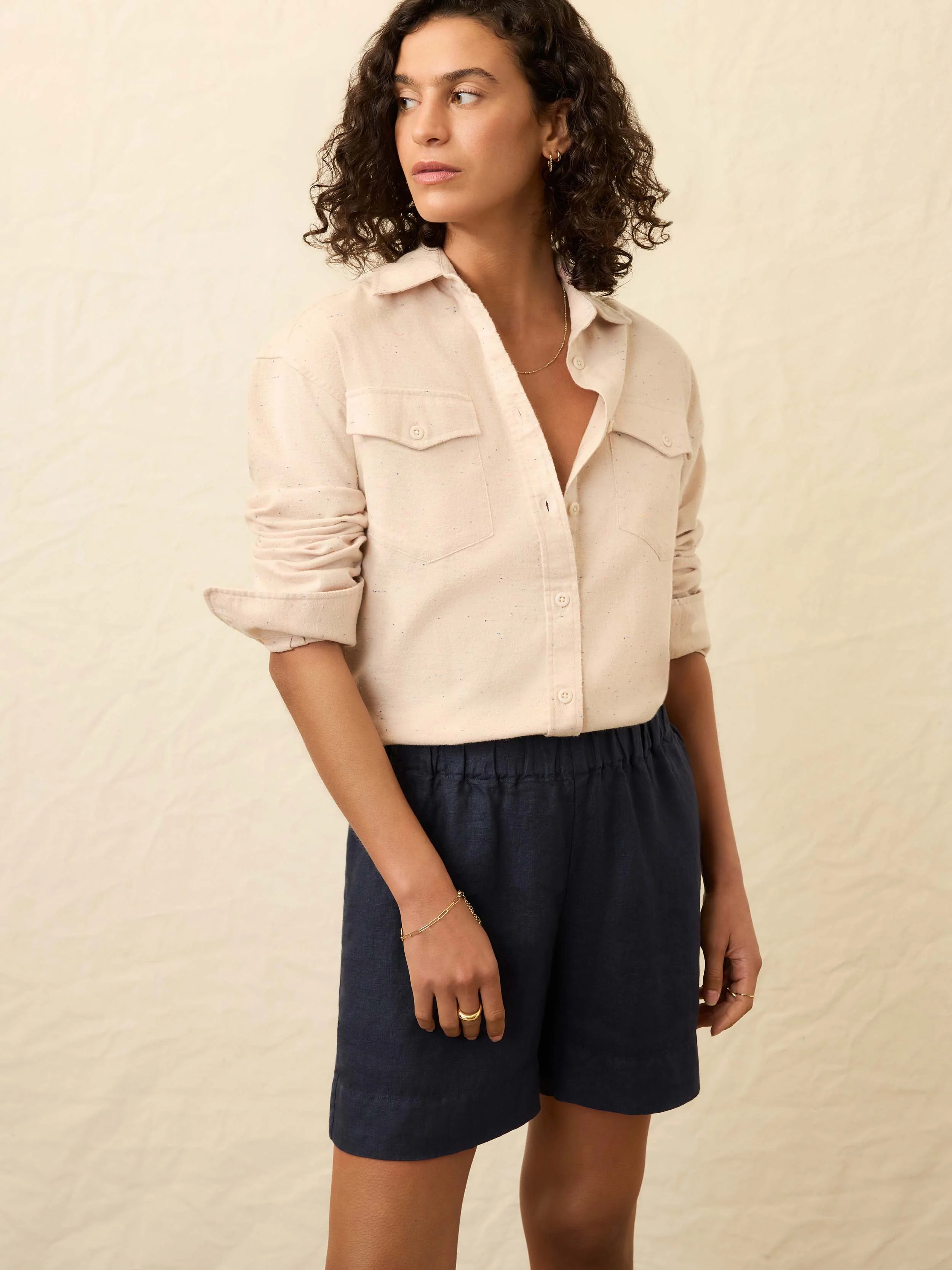 The Heirloom Portuguese Flannel Overshirt - Dune Nep - Image 4