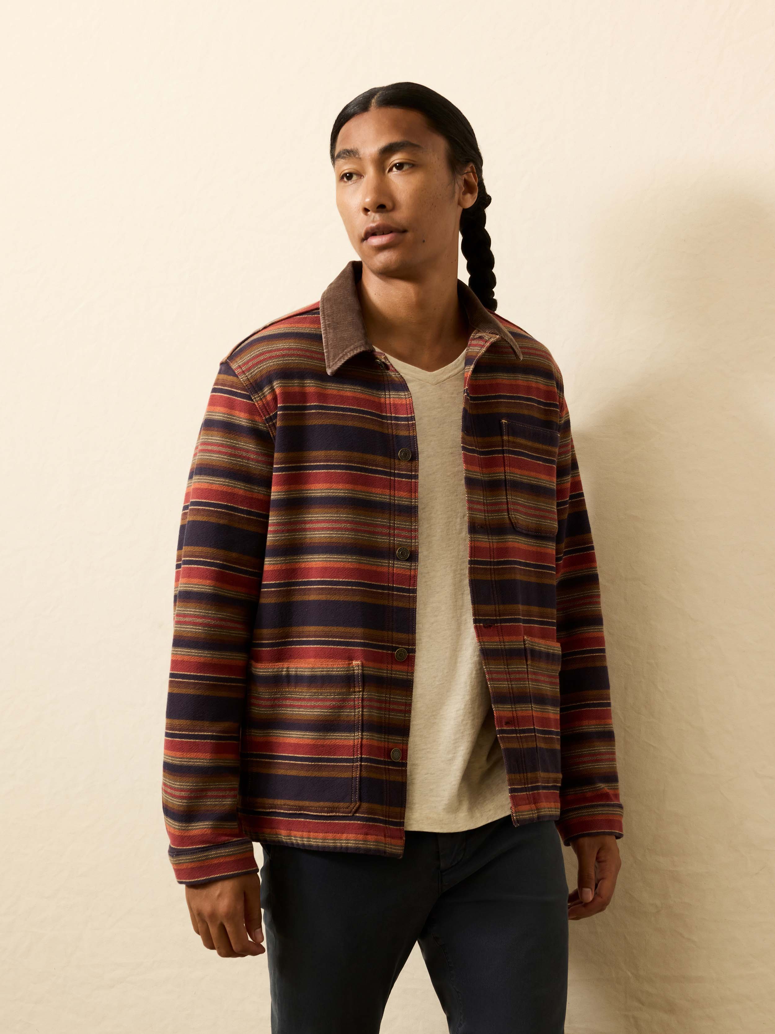 High Ridge Twill Studio Jacket - Night Time Fire Stripe - Image 3