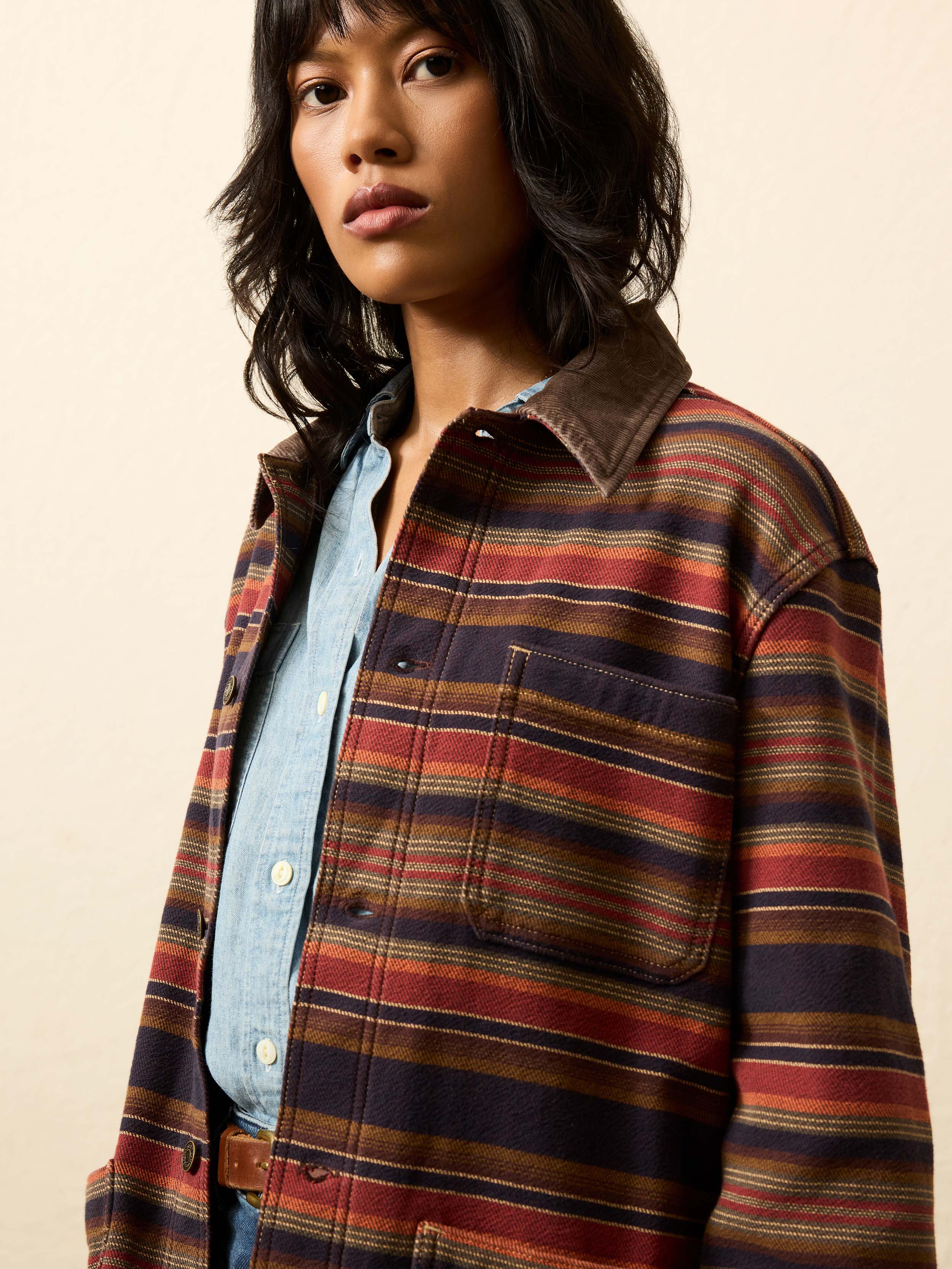 High Ridge Twill Studio Jacket - Night Time Fire Stripe - Image 5