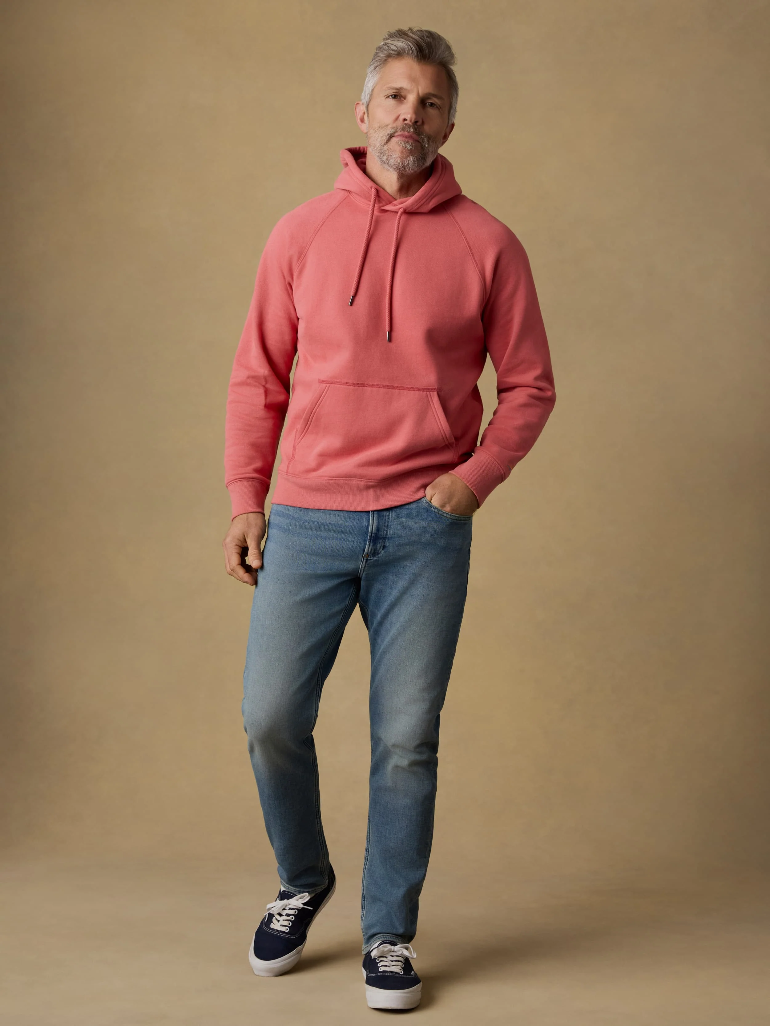 High Standard Fleece Hoodie - Coral Red - Image 2