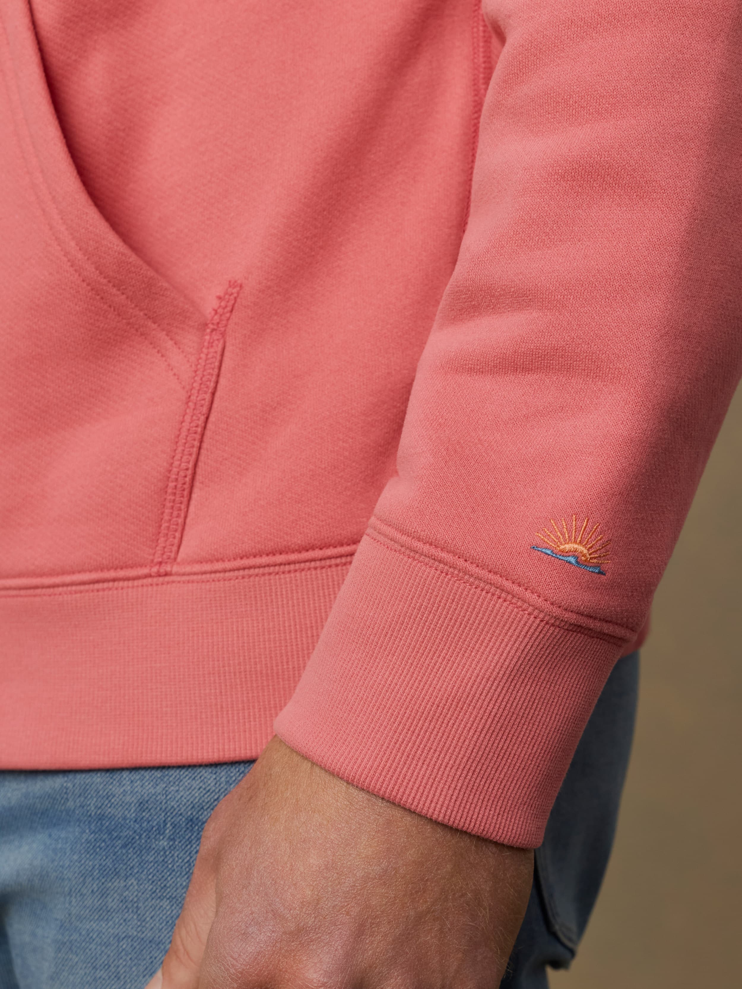 High Standard Fleece Hoodie - Coral Red - Image 5