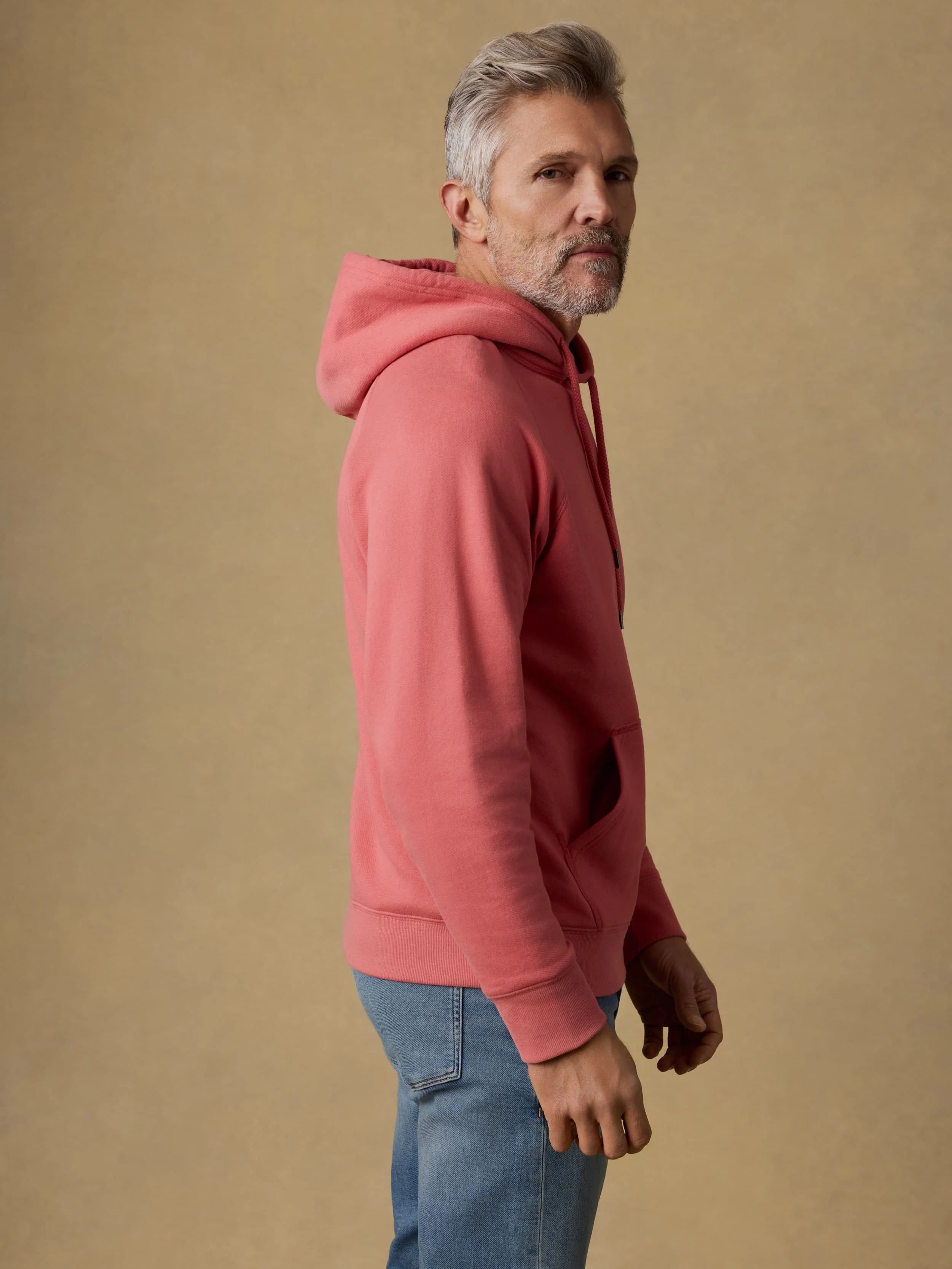 High Standard Fleece Hoodie - Coral Red - Image 6