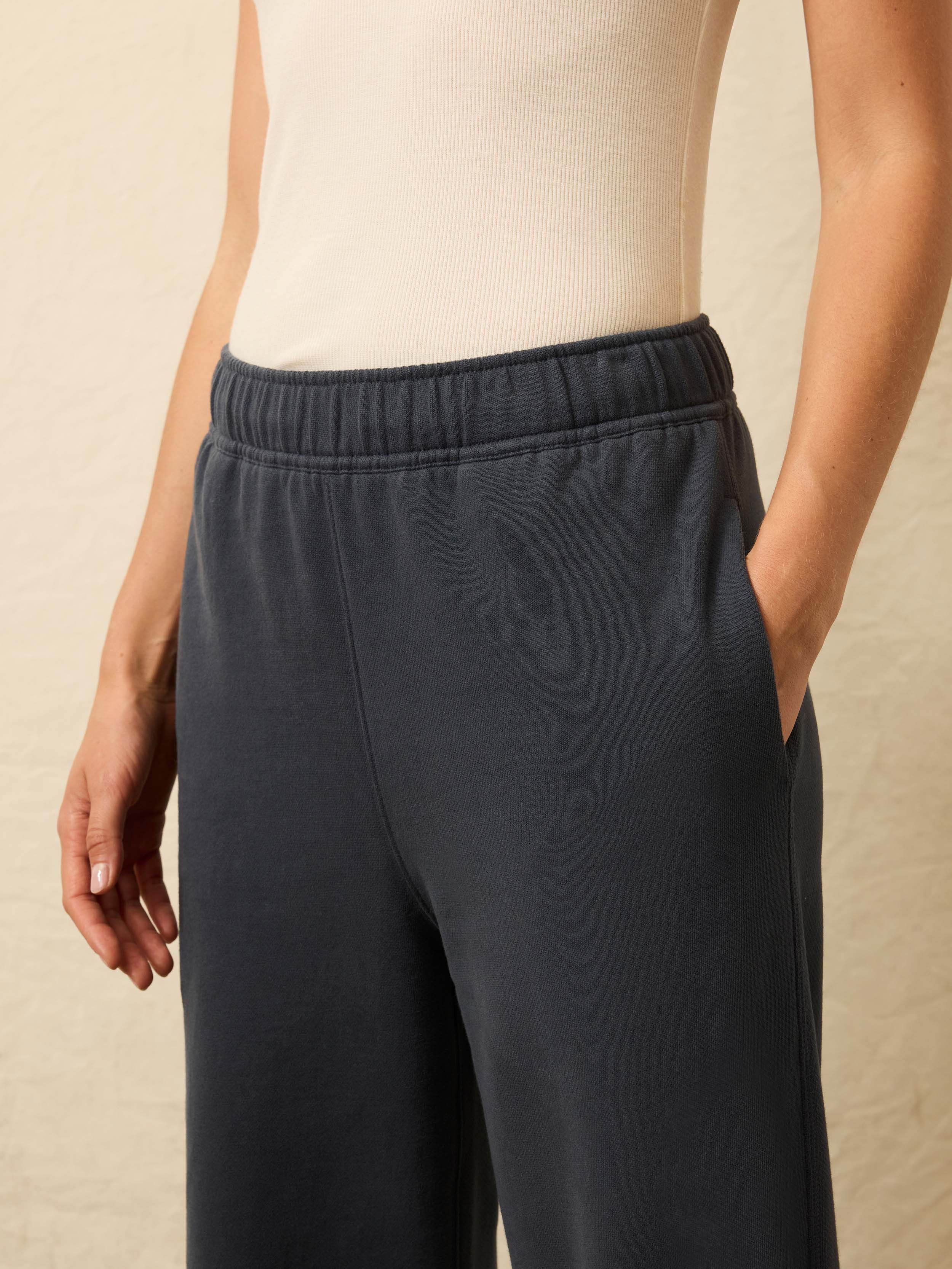 High Standard Fleece Wide Leg Sweatpant - Blue Nights - Image 4