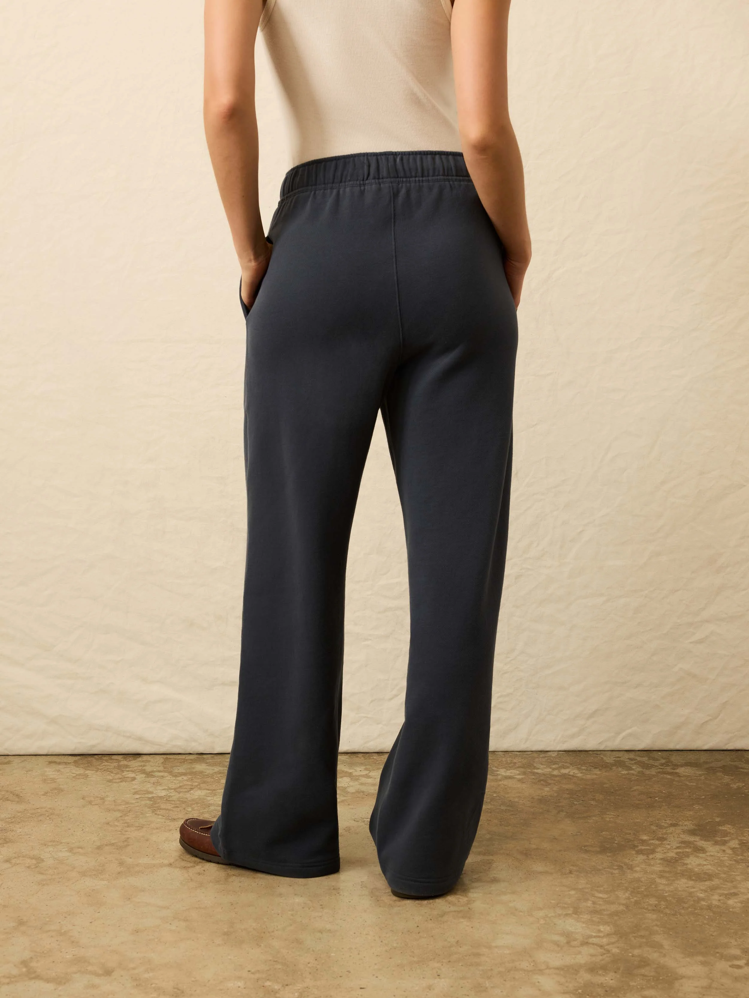 High Standard Fleece Wide Leg Sweatpant - Blue Nights - Image 5