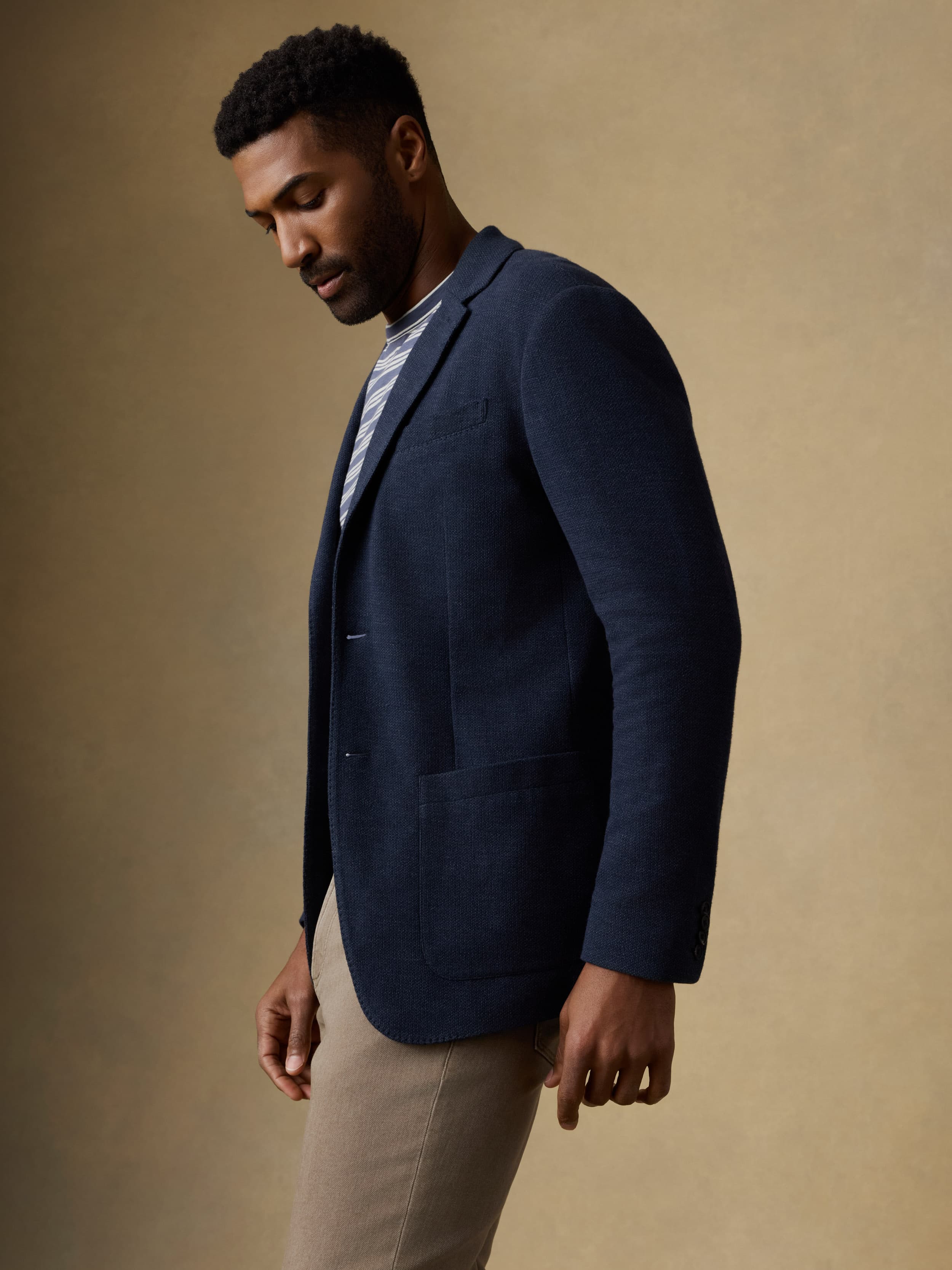 Highland Knit Blazer - Navy Ridge Melange - Image 4