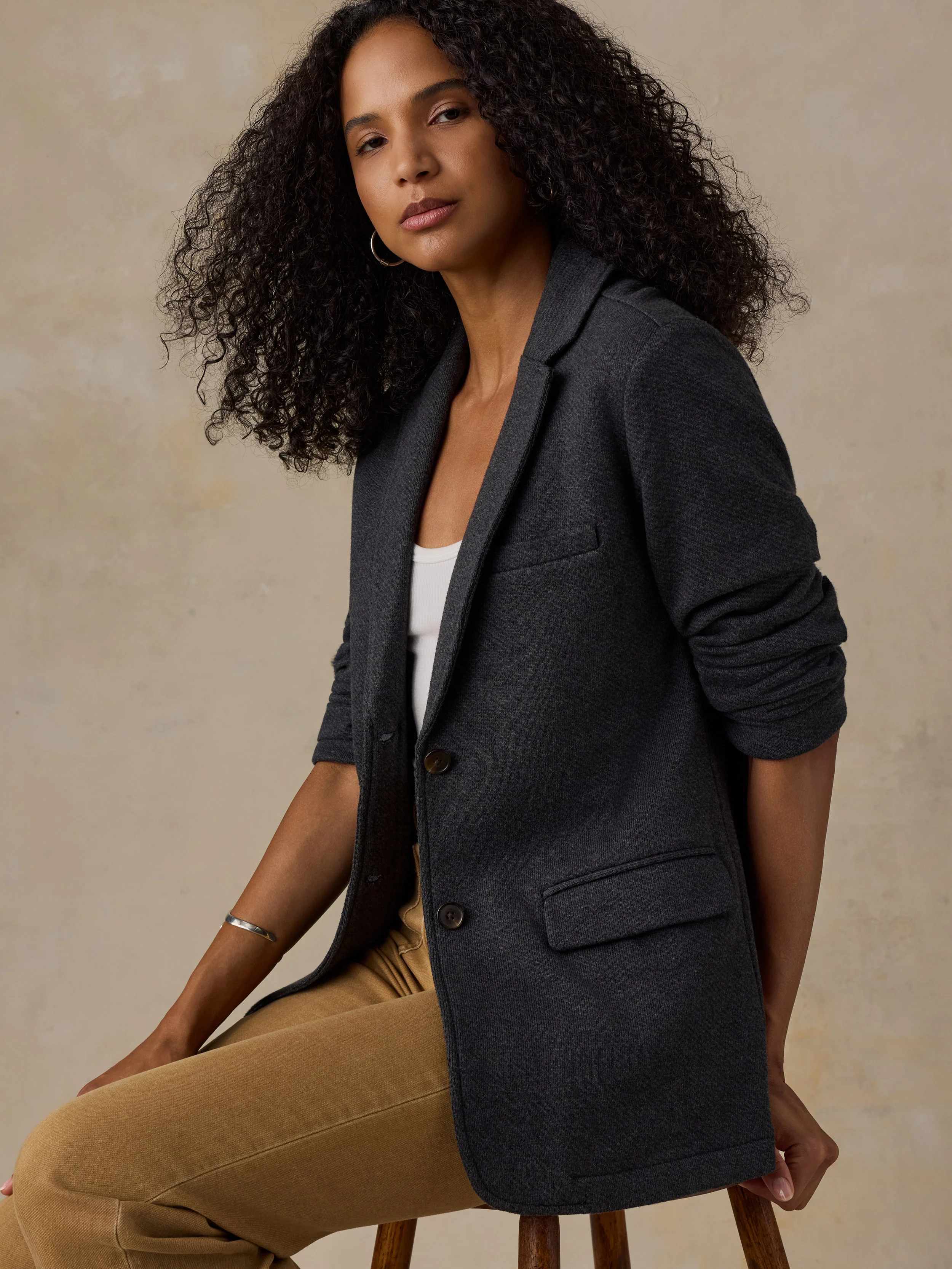 Inlet Knit Blazer - Black Sky Melange - Image 2