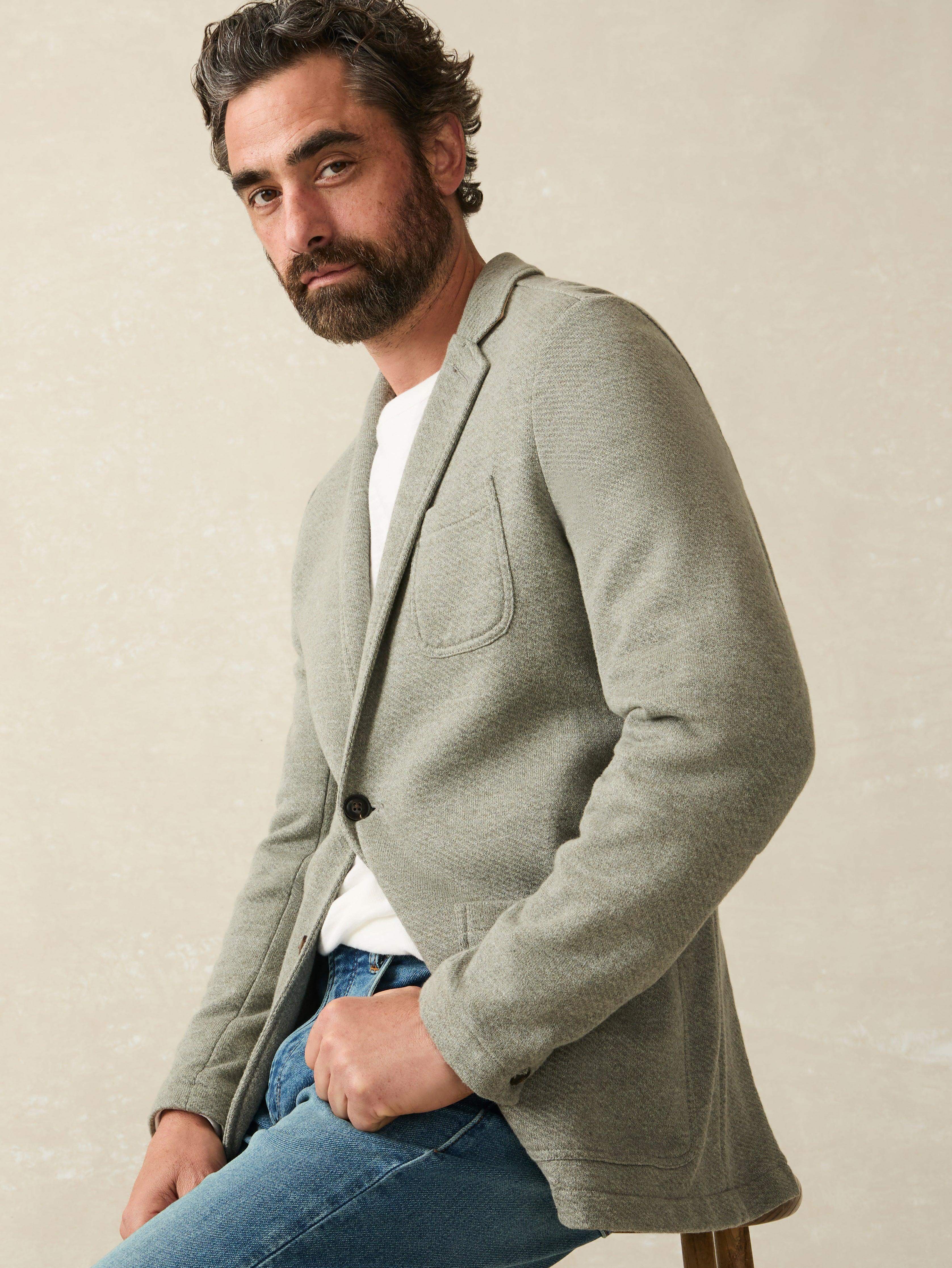 Inlet Knit Blazer - Olive Brush Melange - Image 5