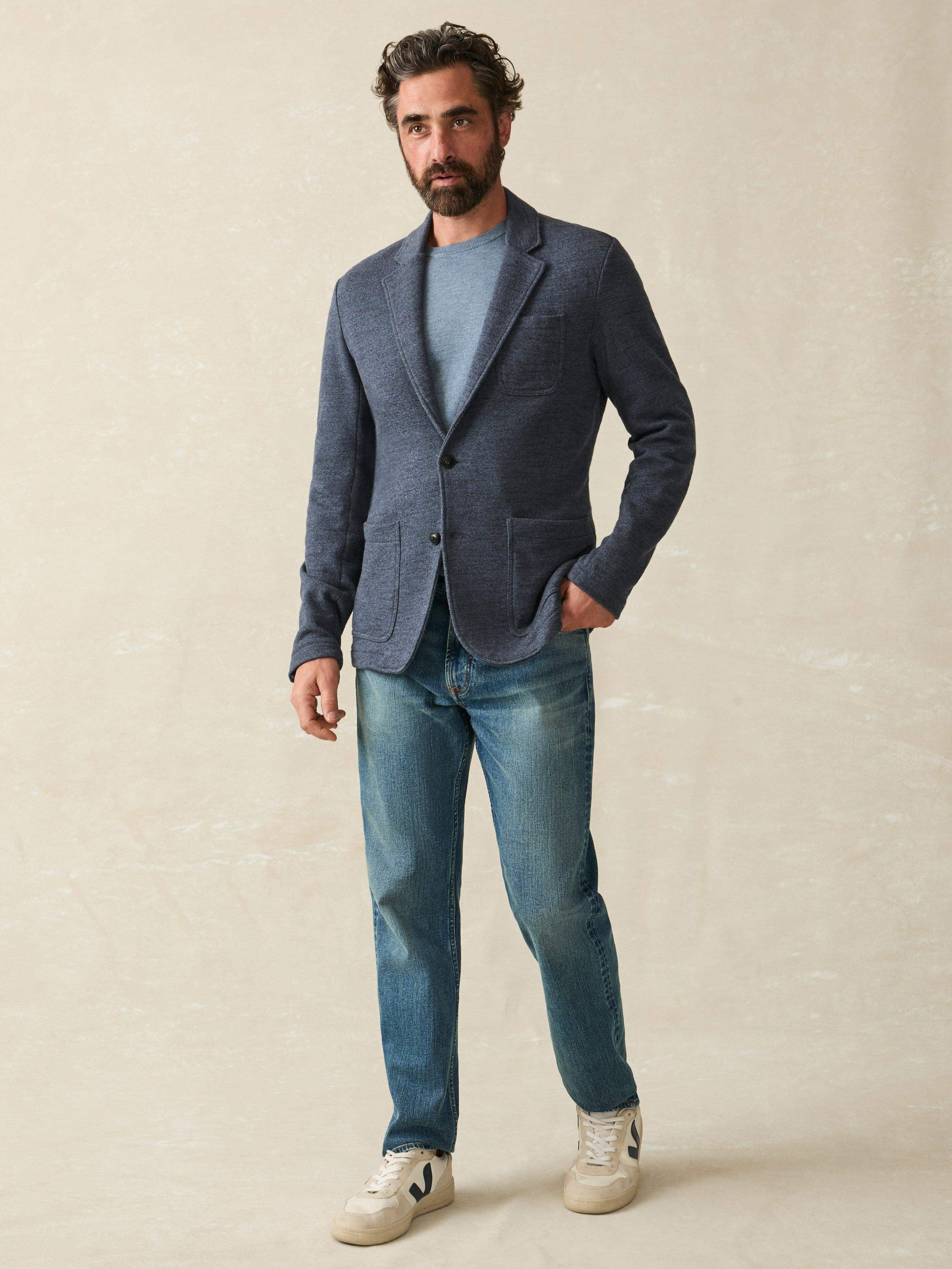 Inlet Knit Blazer (Tall) - Deep Navy Melange - Image 4