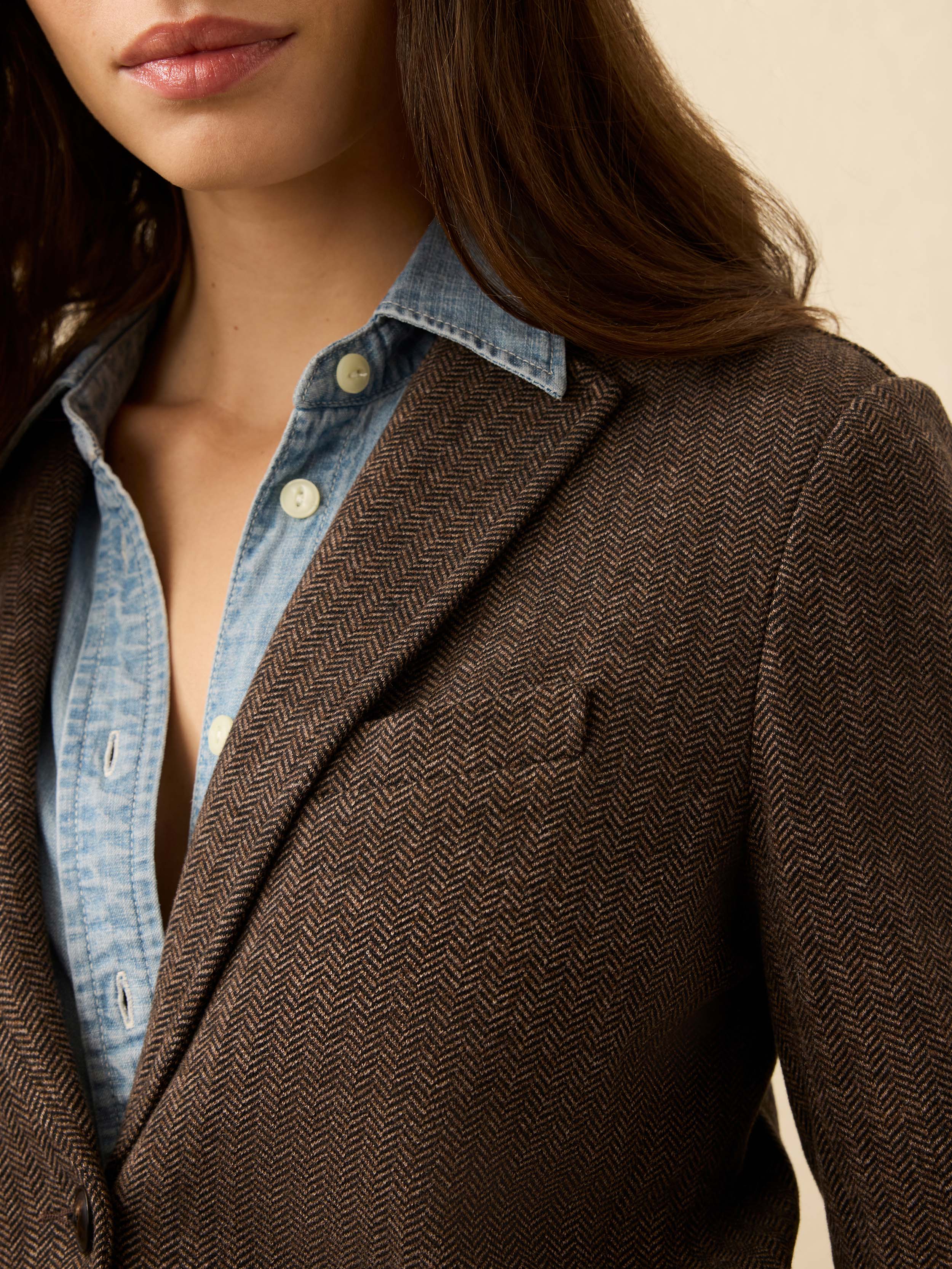 Inlet Houndstooth Blazer - Woodland Herringbone - Image 4