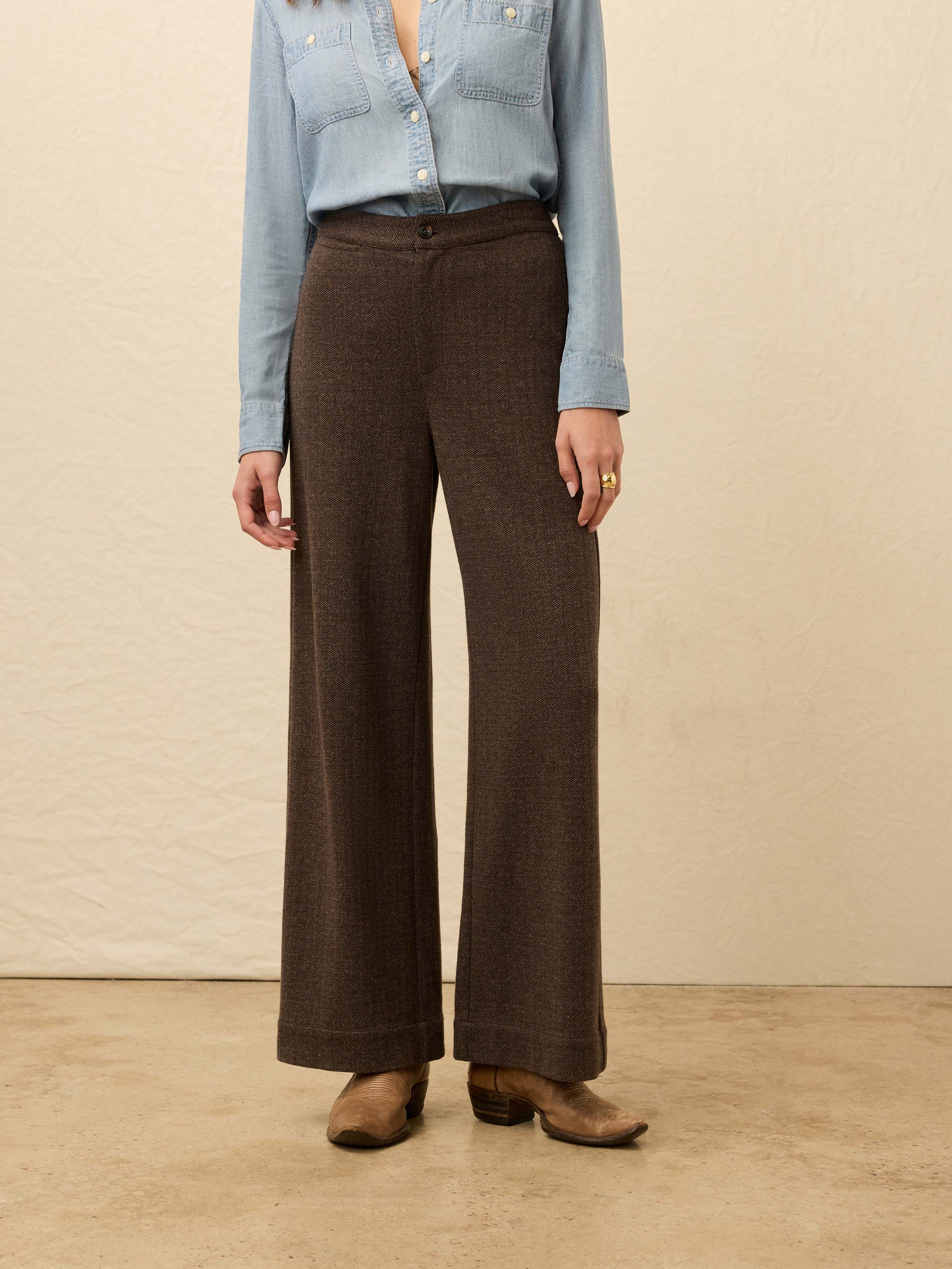 Inlet Knit Tweed Trouser - Woodland Herringbone - Image 2
