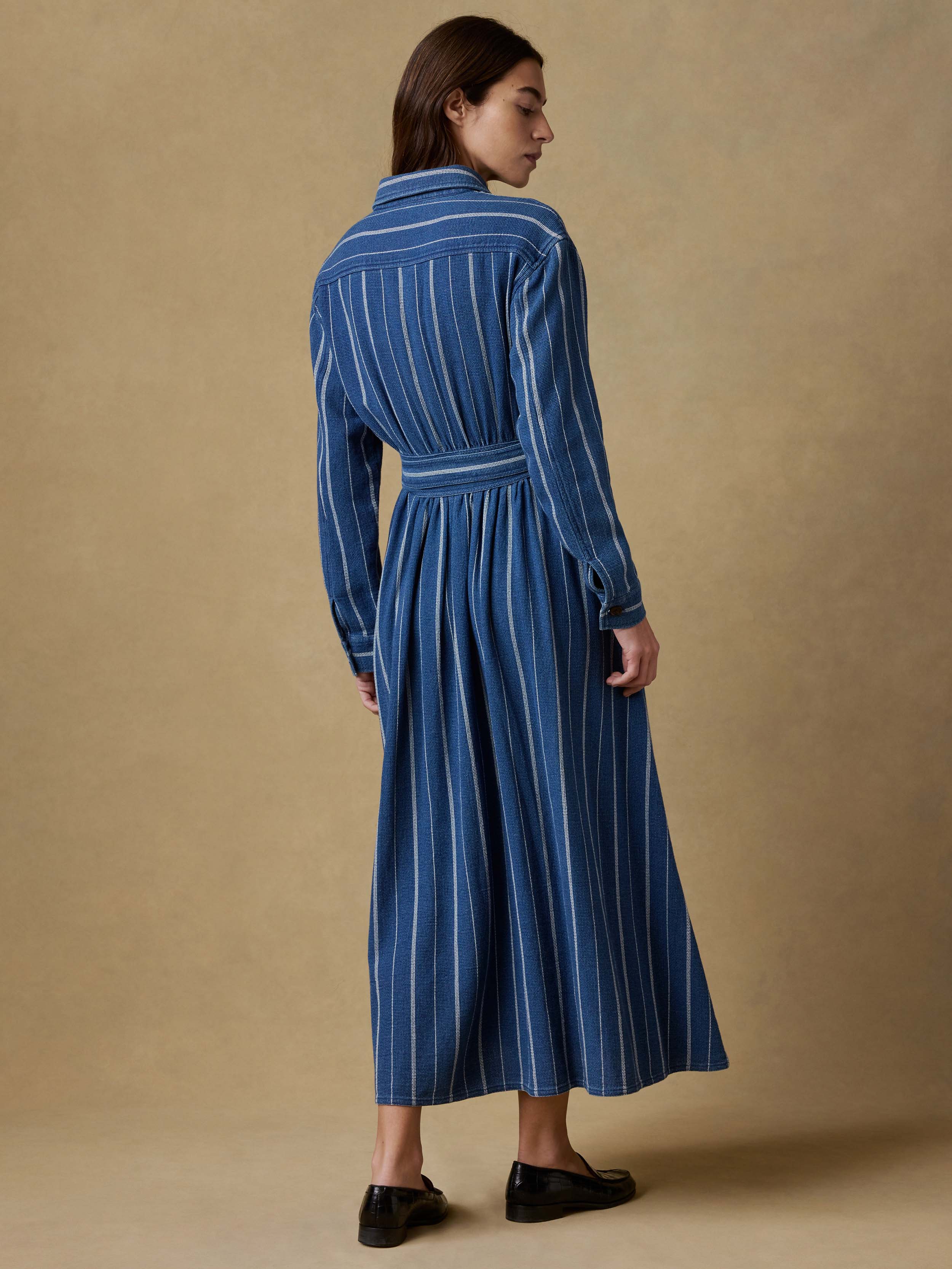 Island Tide Julia Wrap Dress - Indigo Drift Stripe - Image 4